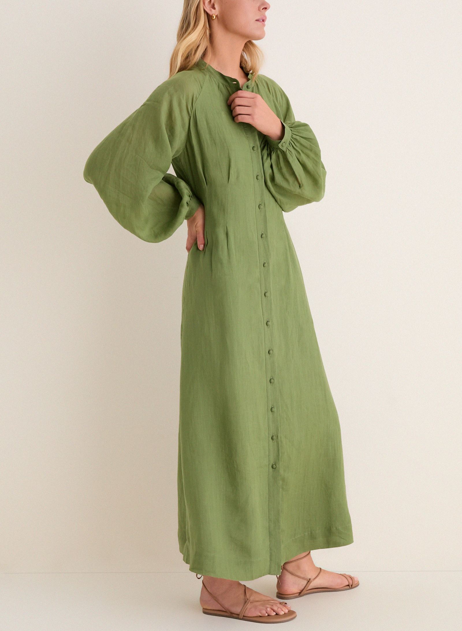 Cedar Green Button Down Granier Dress
