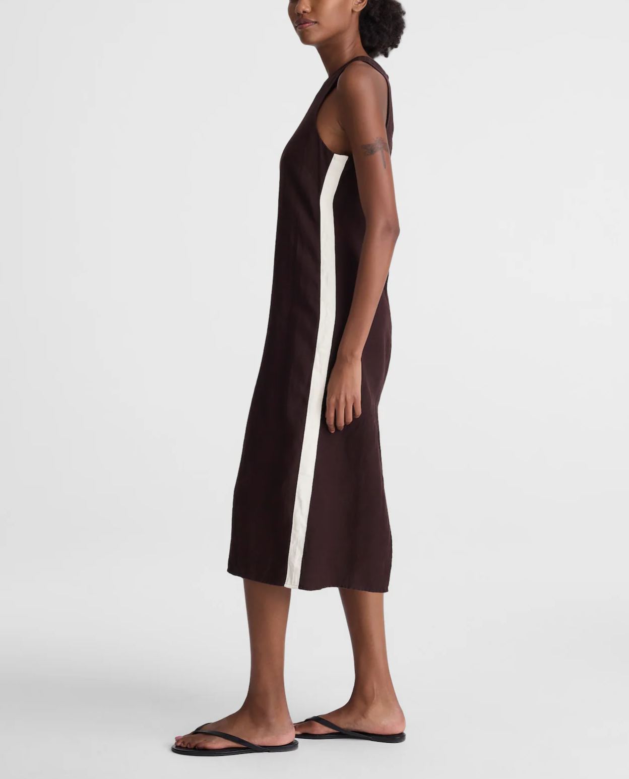 The Elena Sleeveless Linen Midi Dress