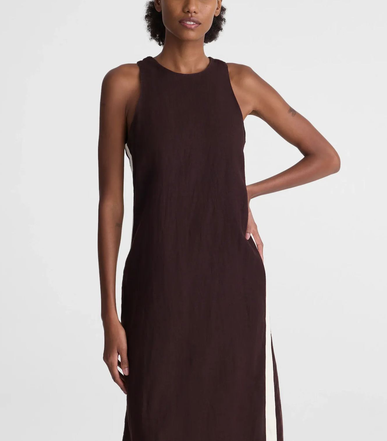 The Elena Sleeveless Linen Midi Dress