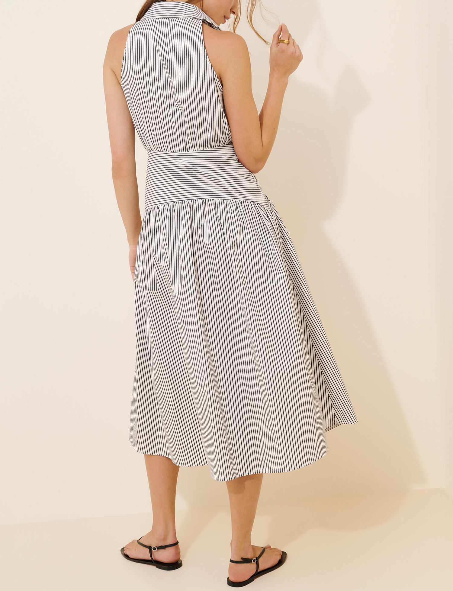 Drop-Waist Midi Shirt Dress