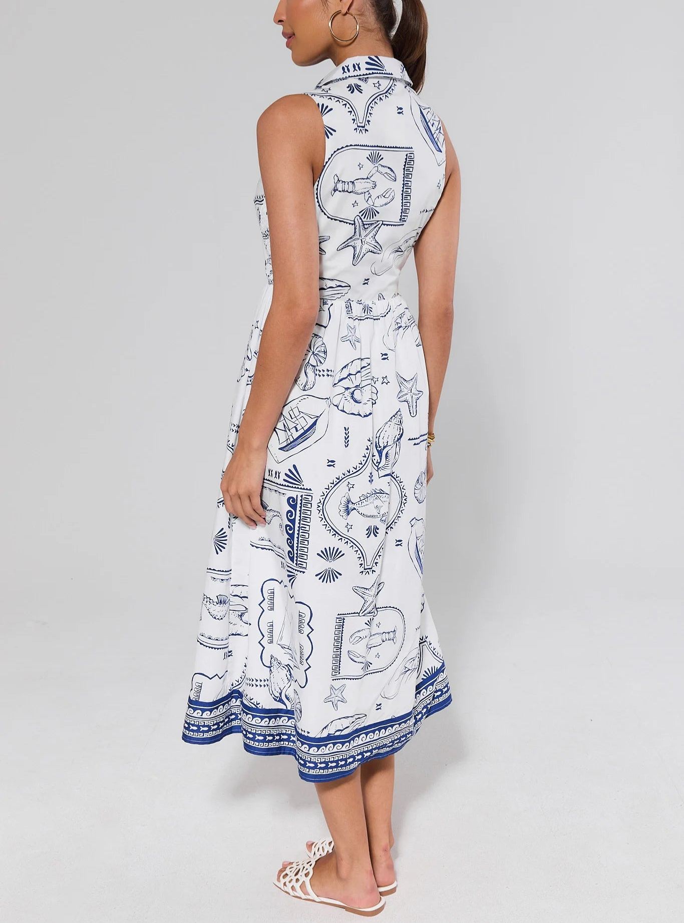 Kinsley White Printed Maxi Dress