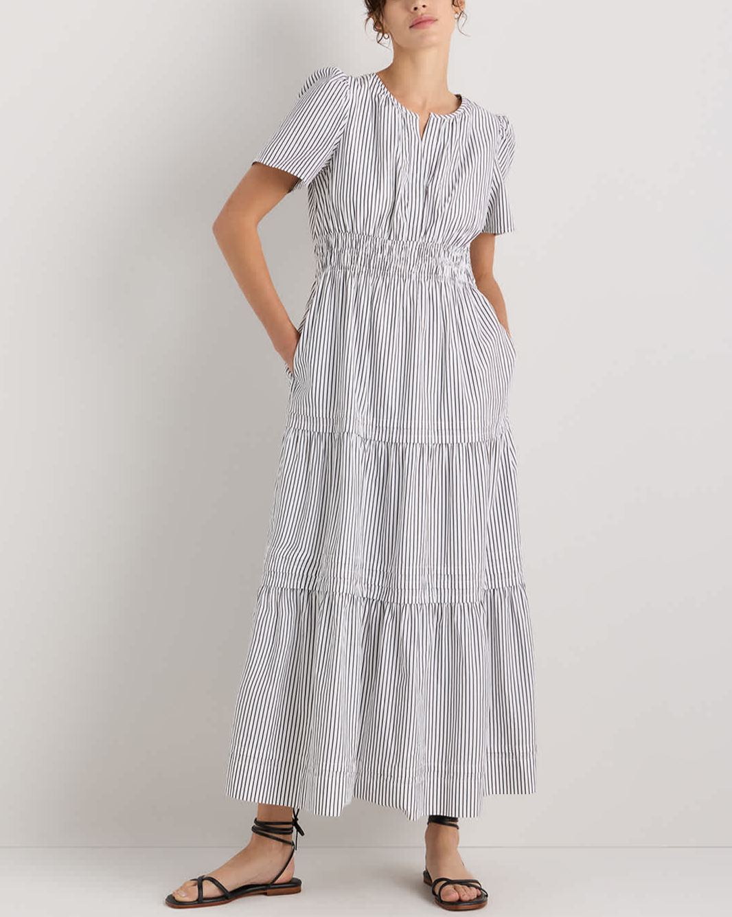 100% Organic Cotton Poplin Tiered Dress