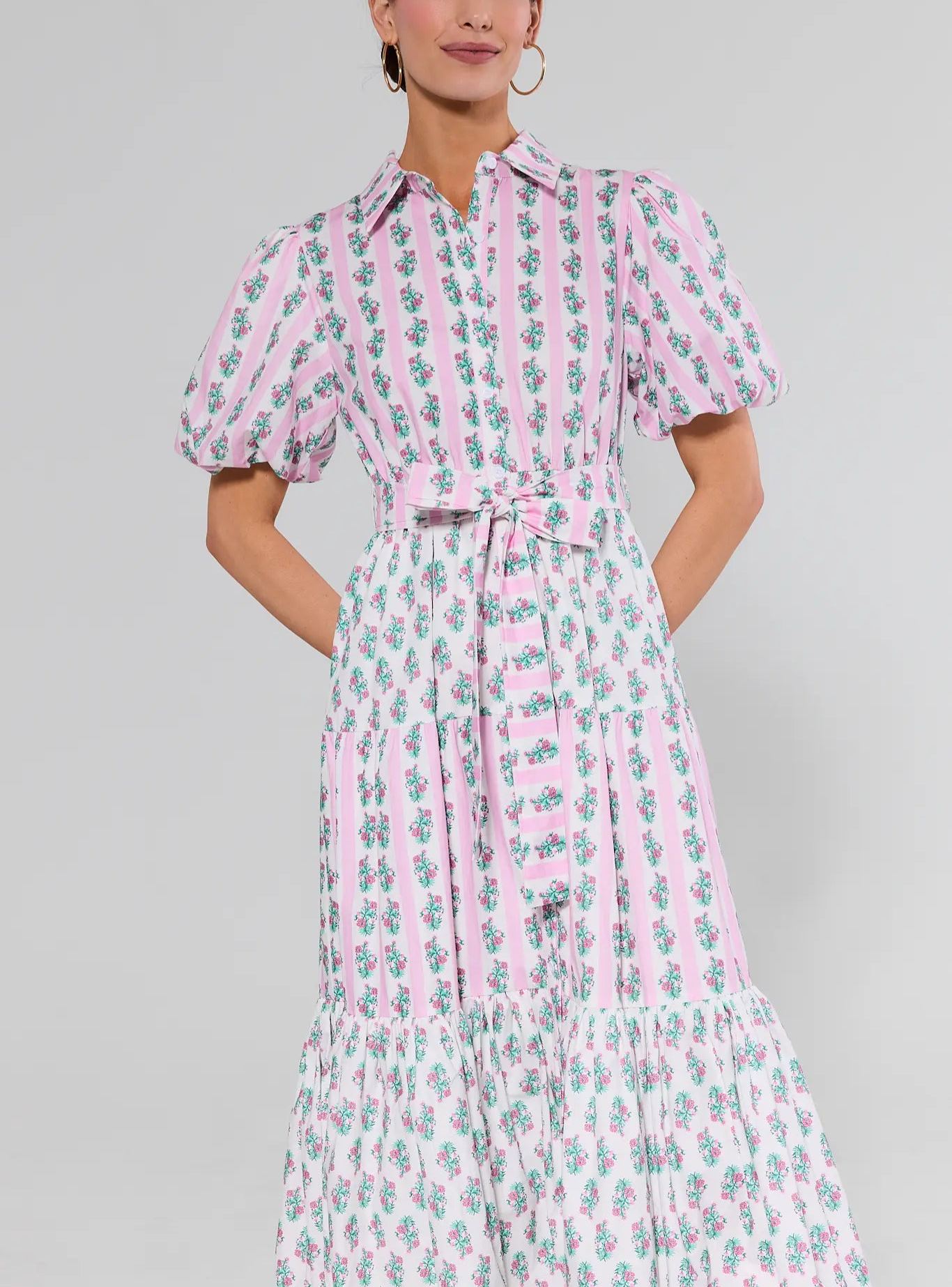 Charlene Floral Print Midi Dress