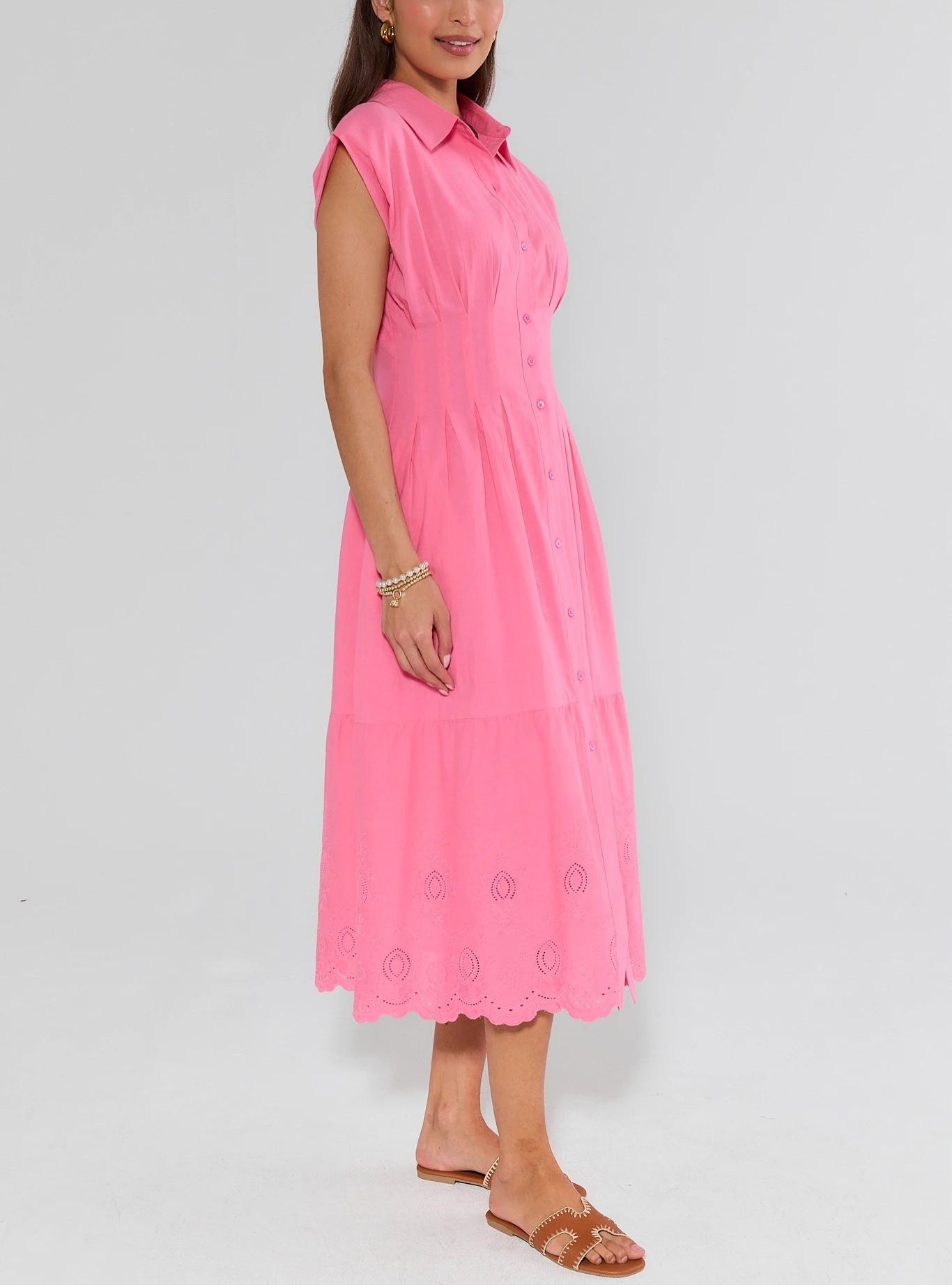 Pink Button Up Maxi Dress