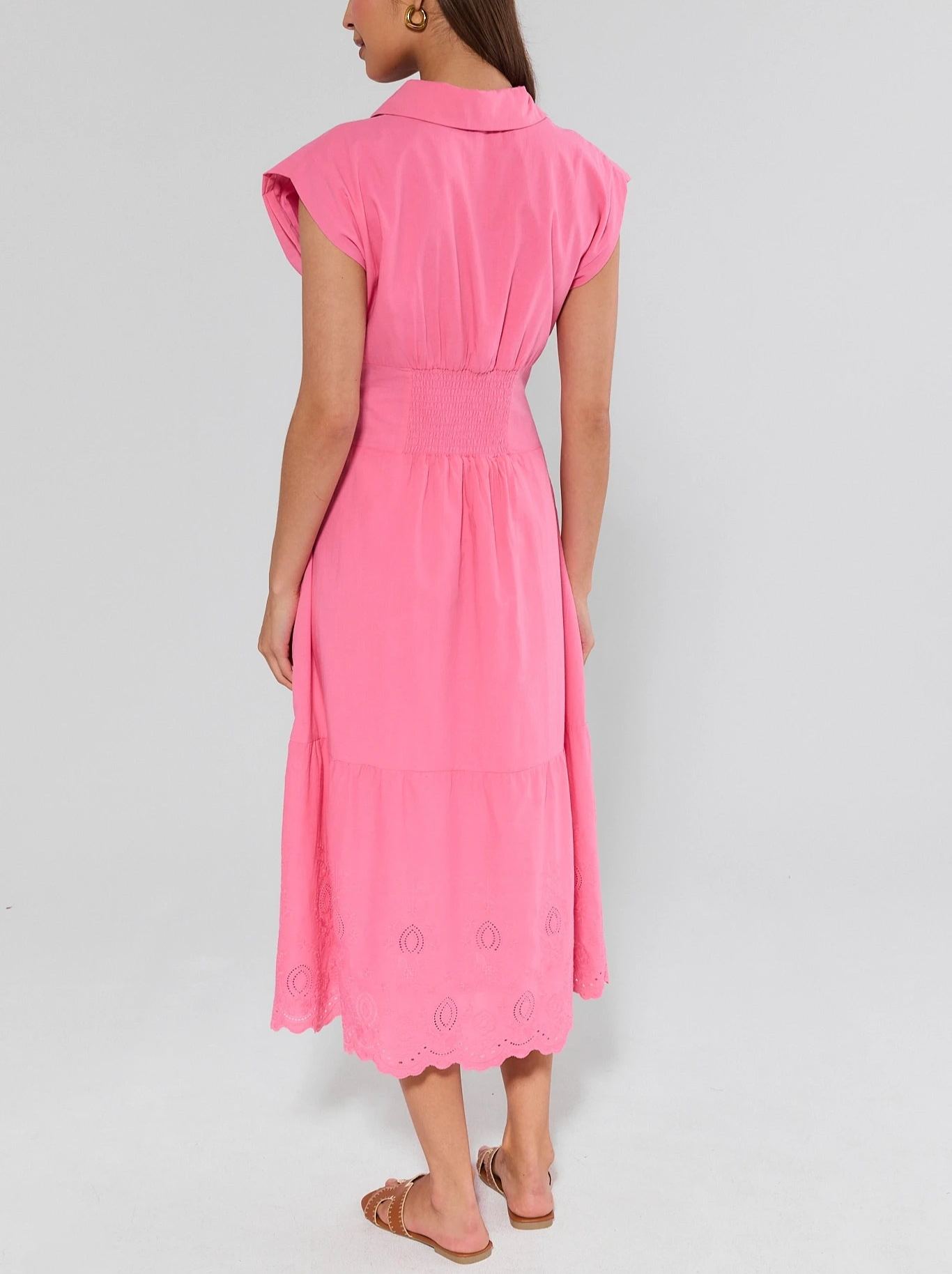 Pink Button Up Maxi Dress