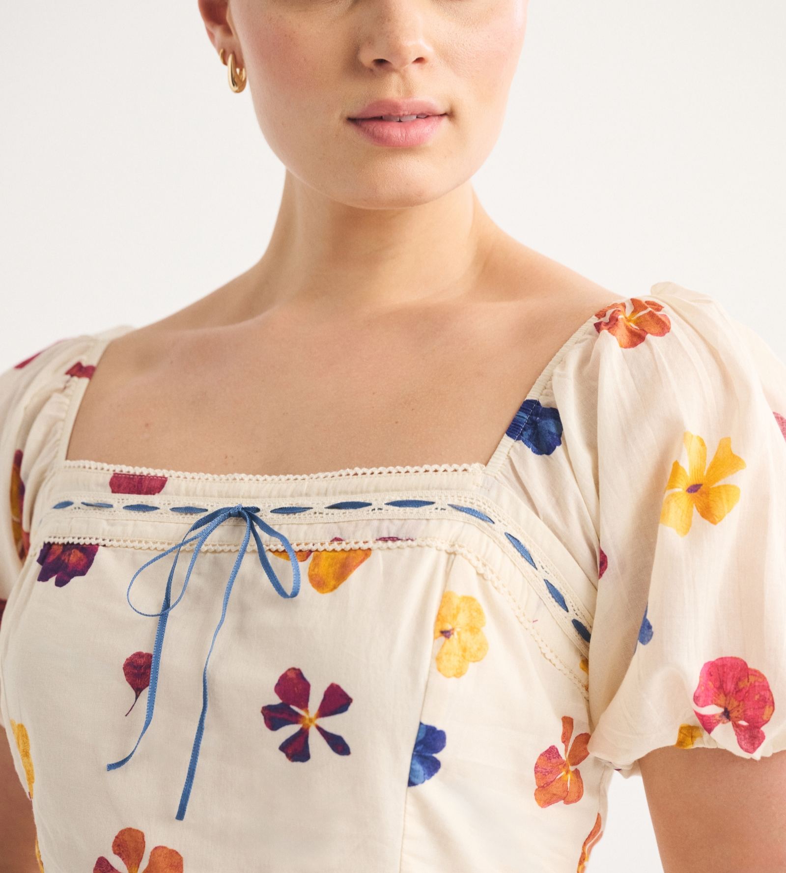Elegant Puff Sleeve Midi Dress