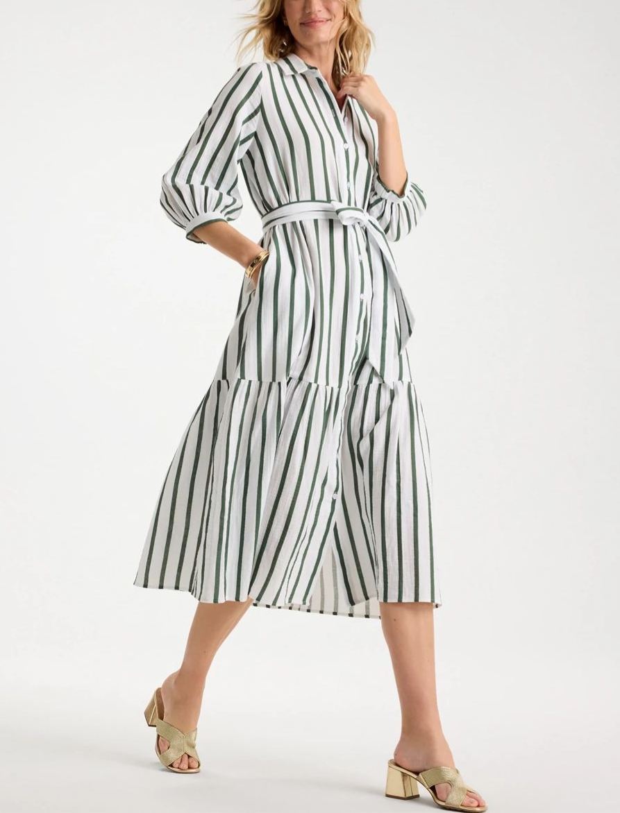 Striped Cotton-Gauze Shirtdress