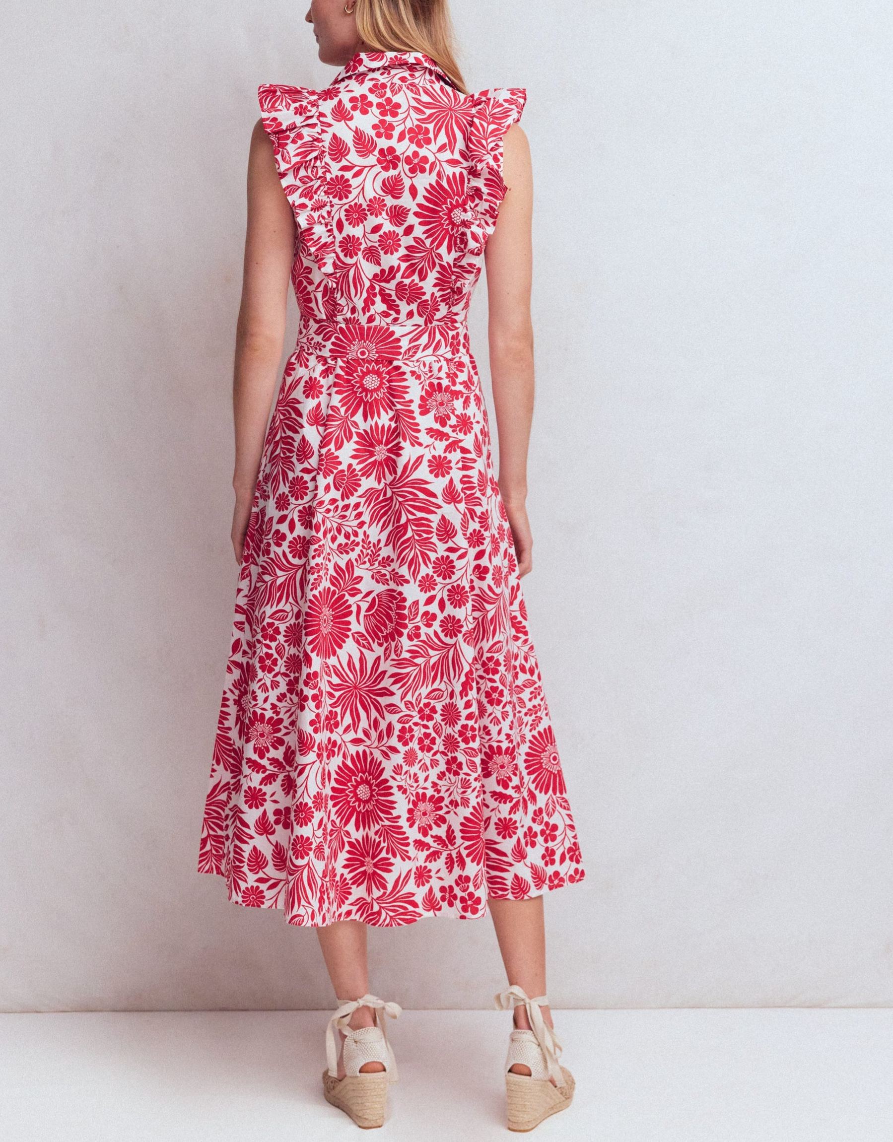 Ruffle Bodice Shirt Dress