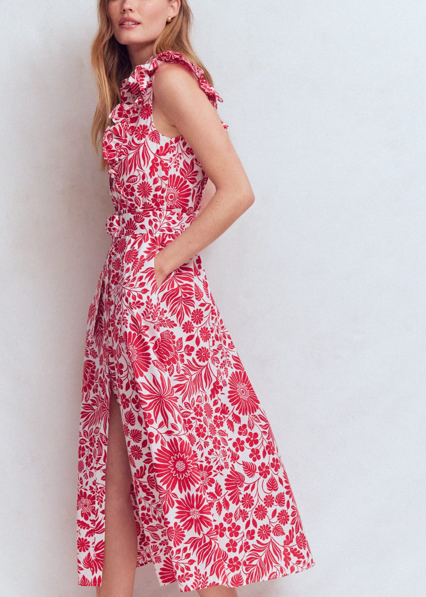Ruffle Bodice Shirt Dress
