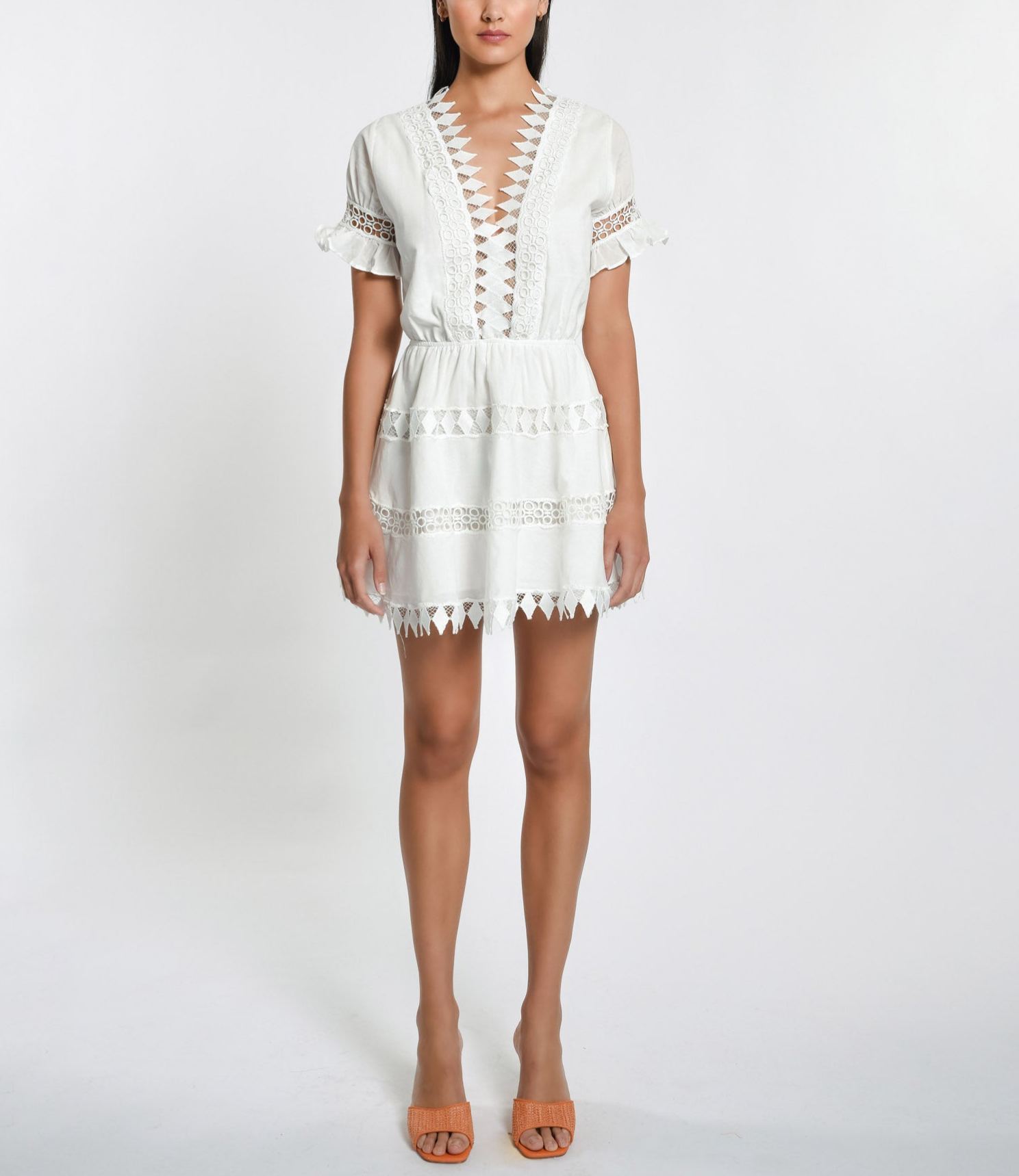 Peixoto Embroidered Lace Cover-Up Mini Dress