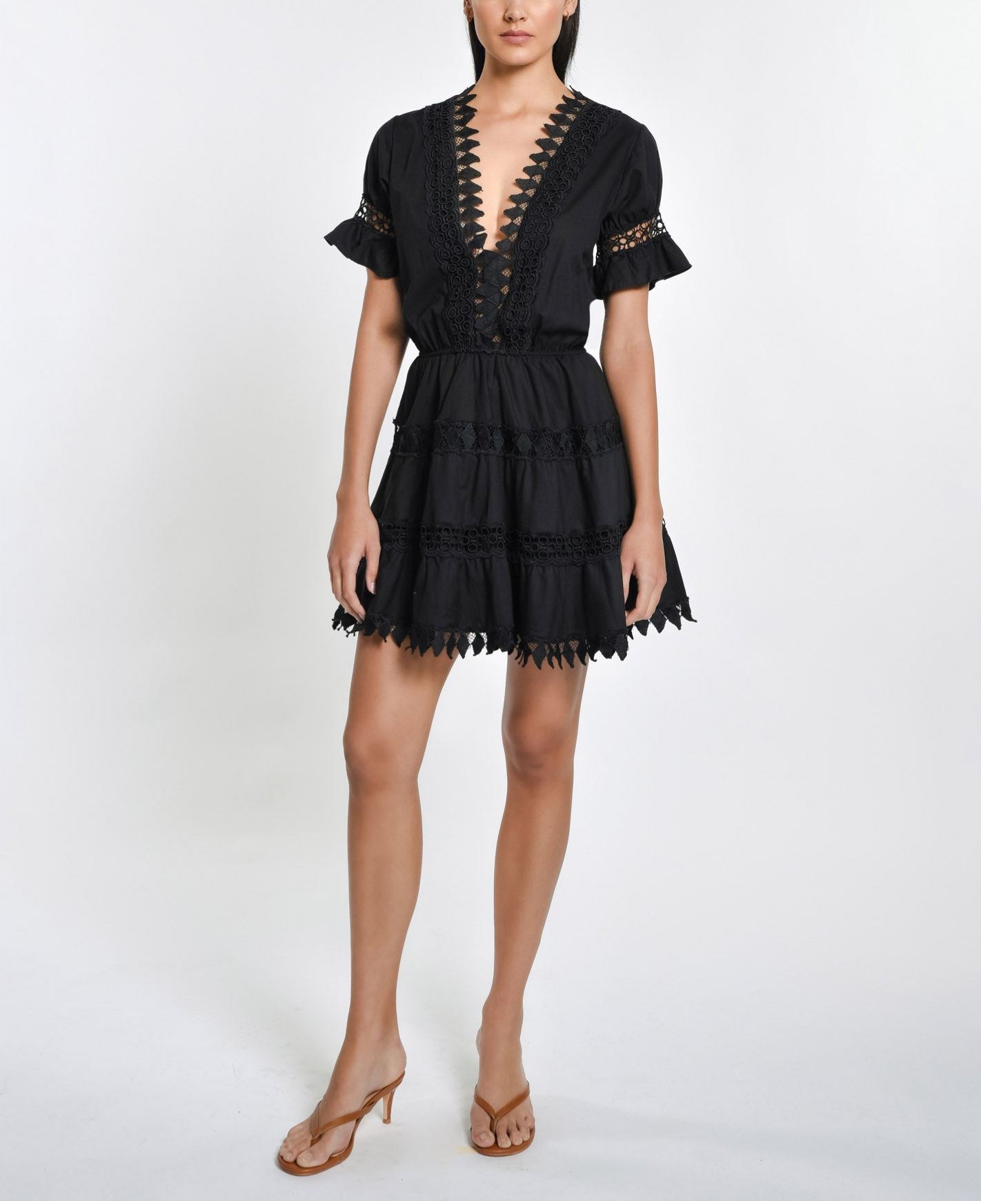 Peixoto Embroidered Lace Cover-Up Mini Dress