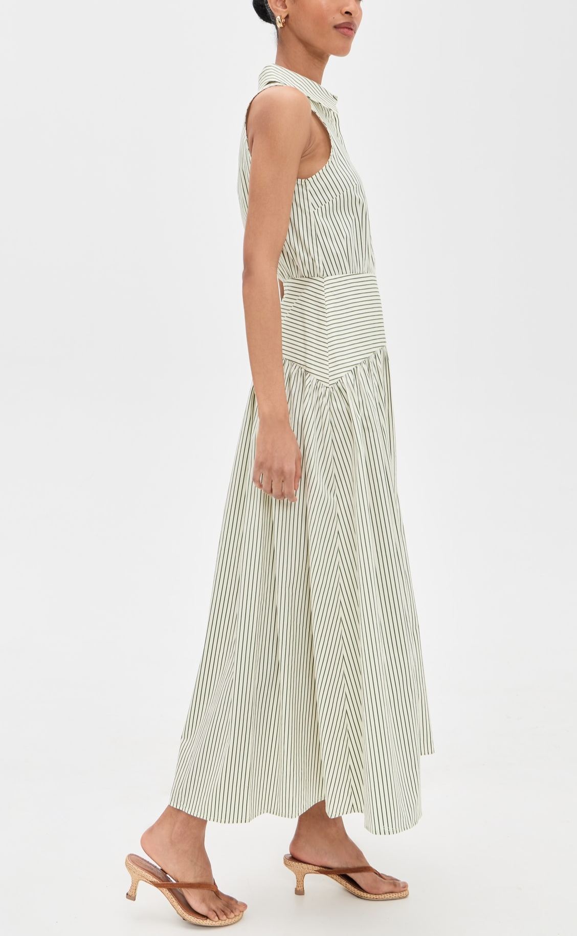 Romy Sleeveless Stretch Cotton Shirtdress
