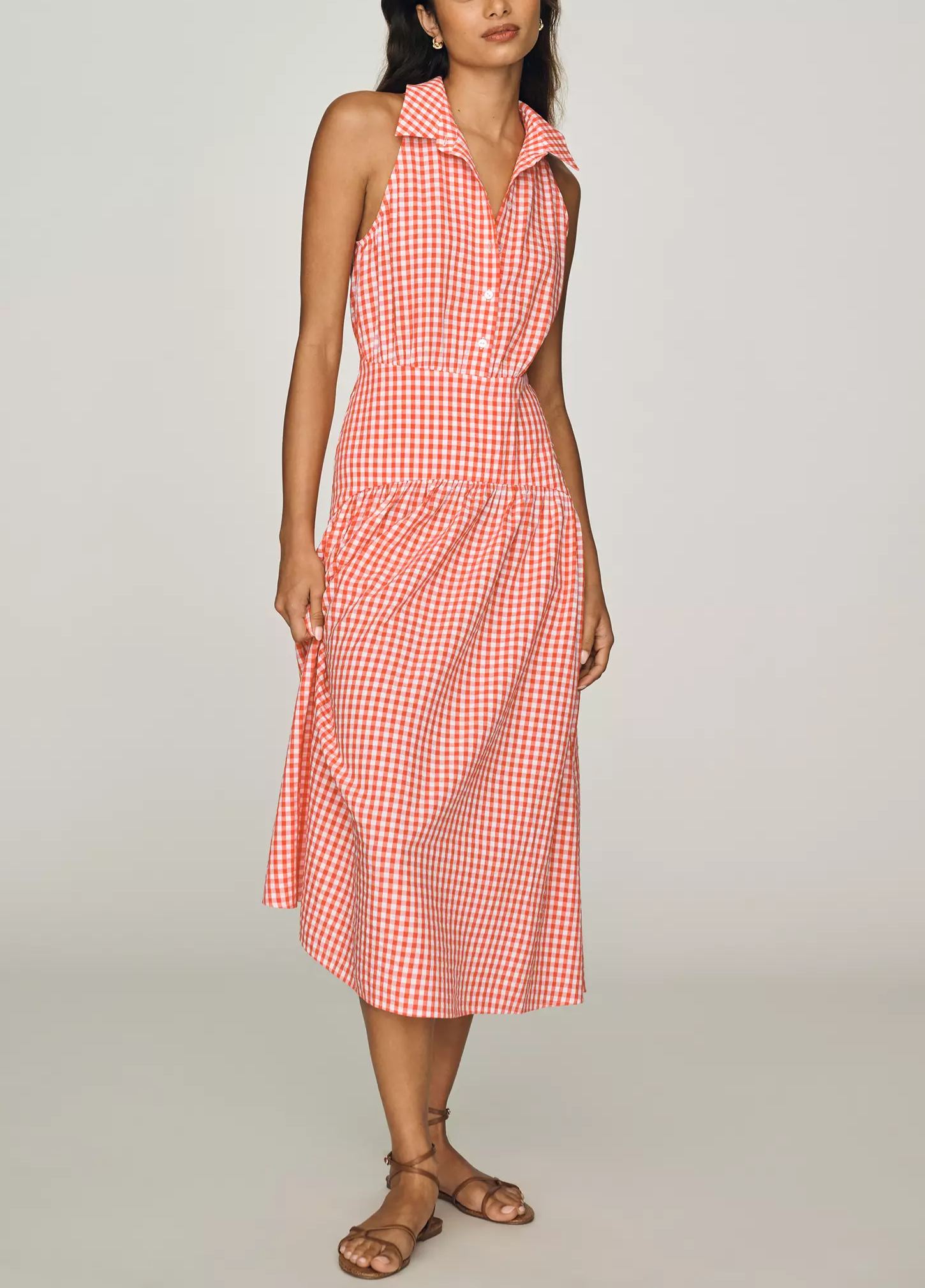 Drop-Waist Midi Shirt Dress