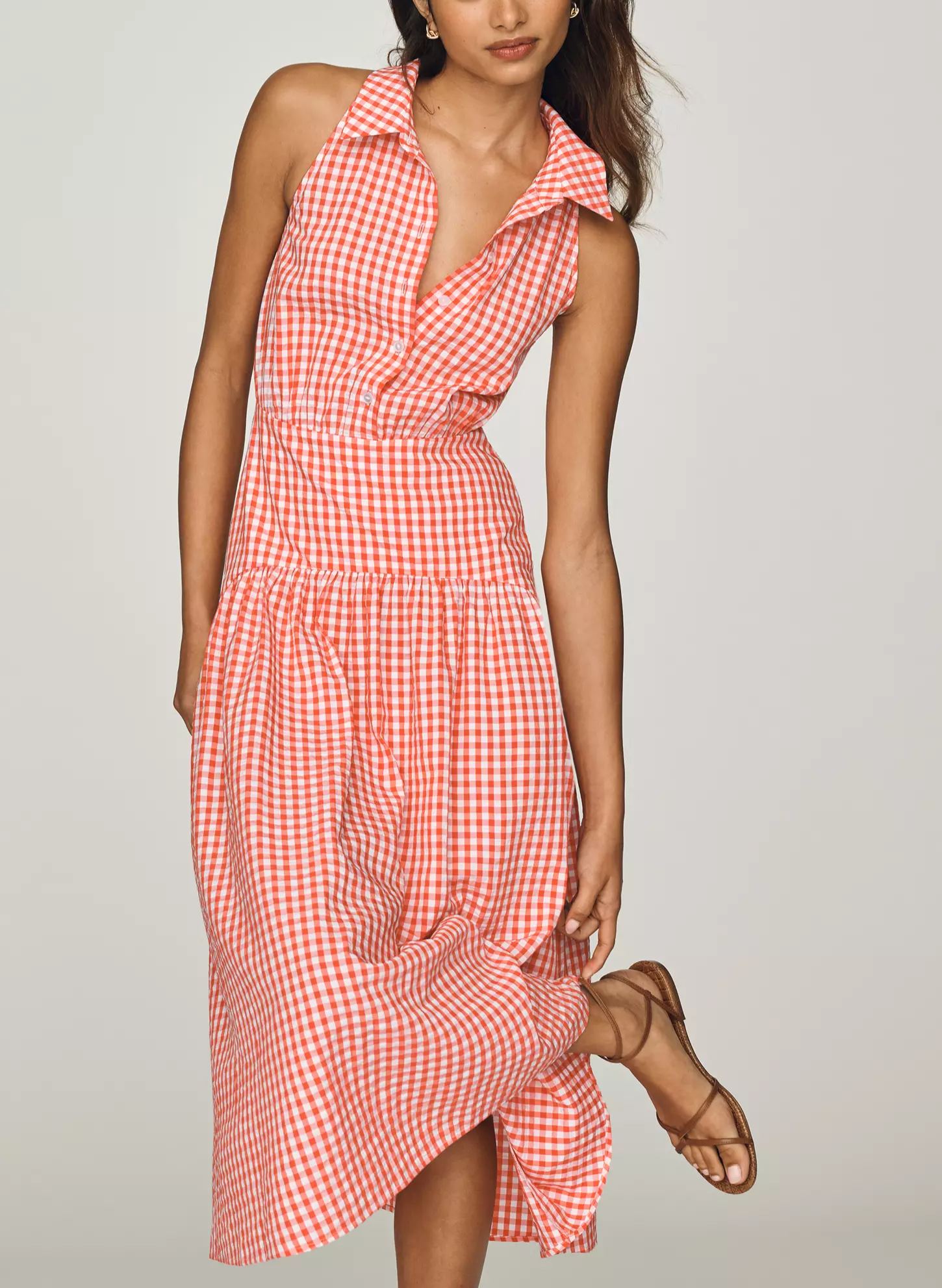 Drop-Waist Midi Shirt Dress