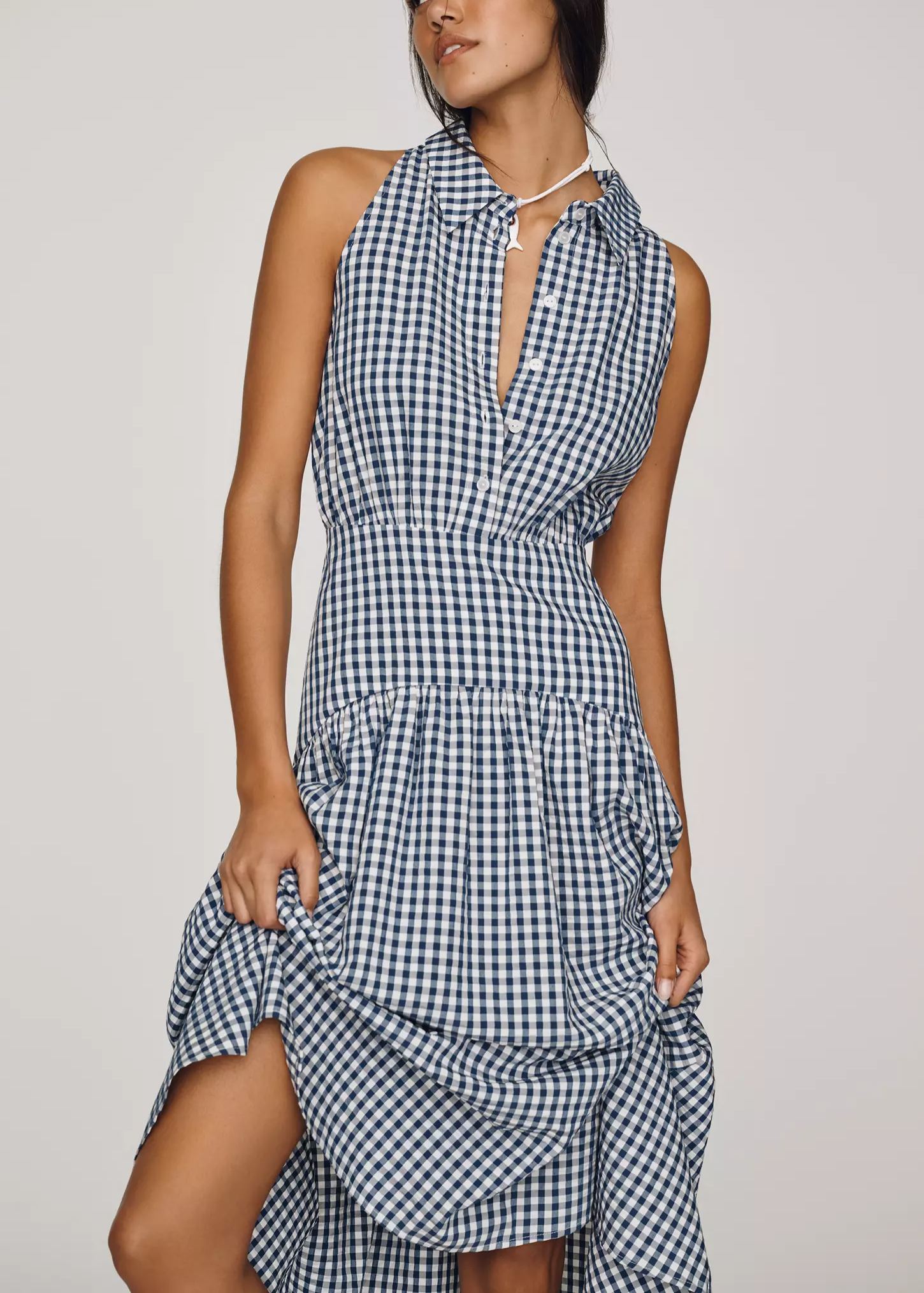 Drop-Waist Midi Shirt Dress