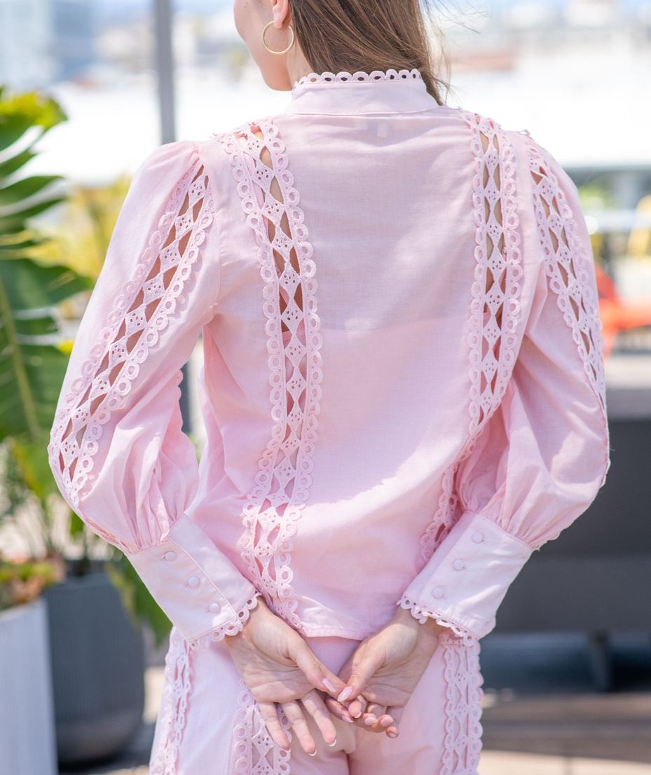 Laurie Lace Detailed Long Sleeve Cotton Set