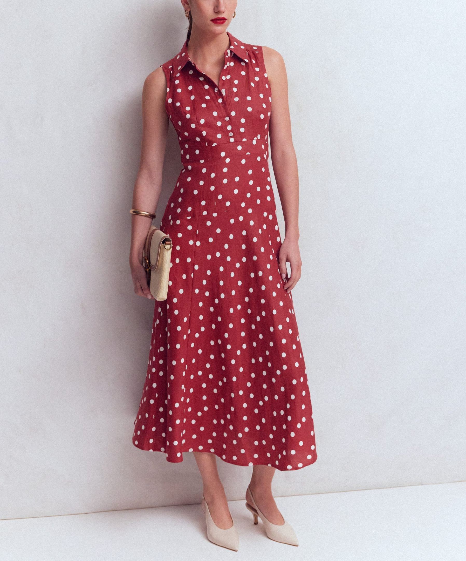 Erma Madras Linen Maxi Dress