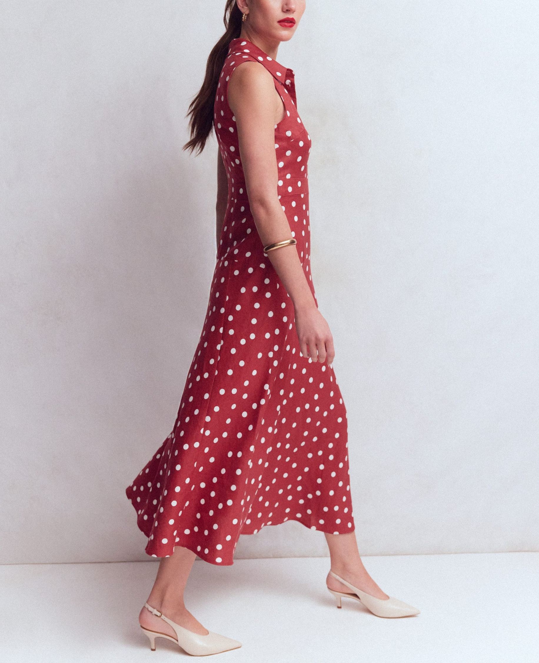 Erma Madras Linen Maxi Dress