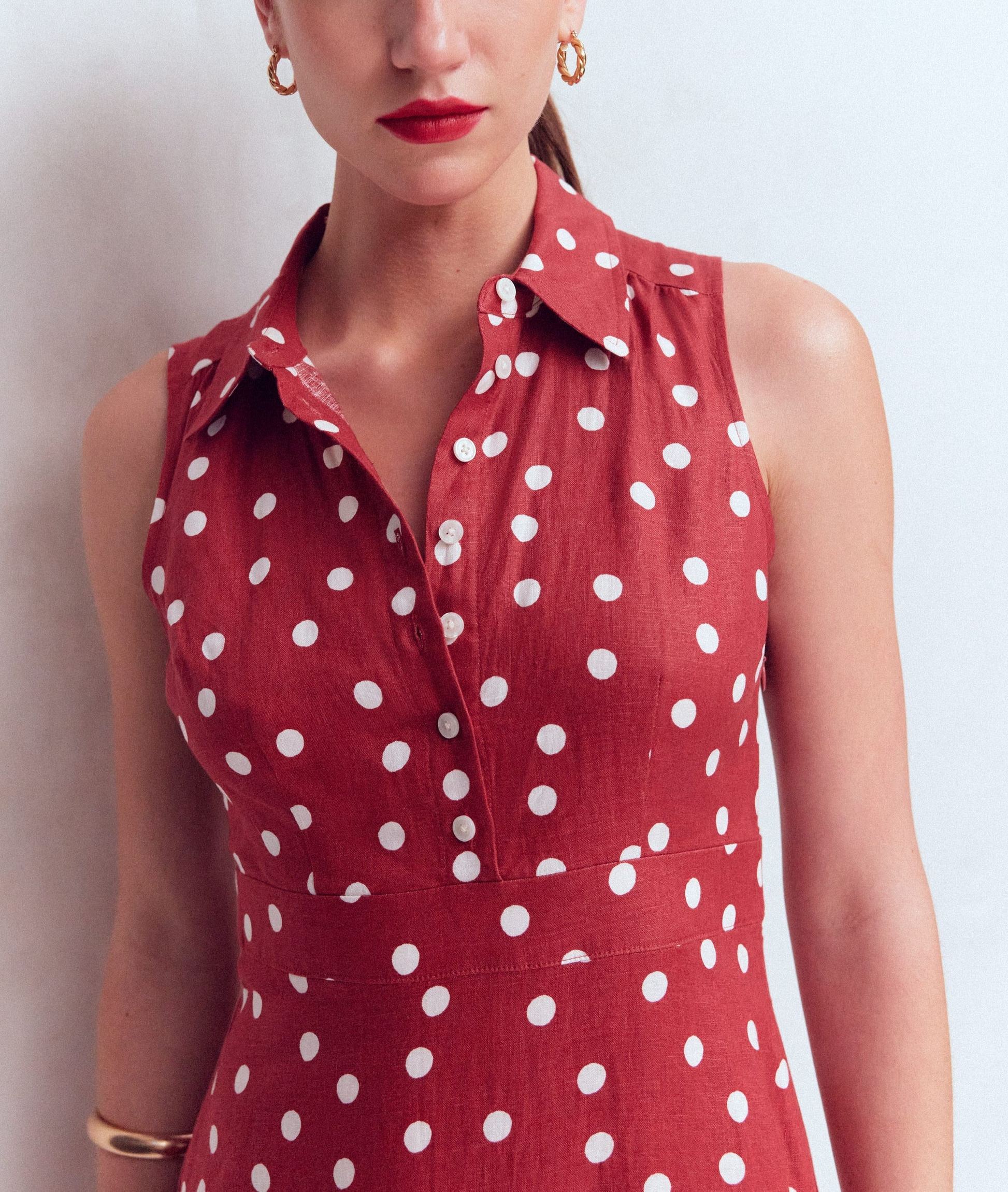Erma Madras Linen Maxi Dress