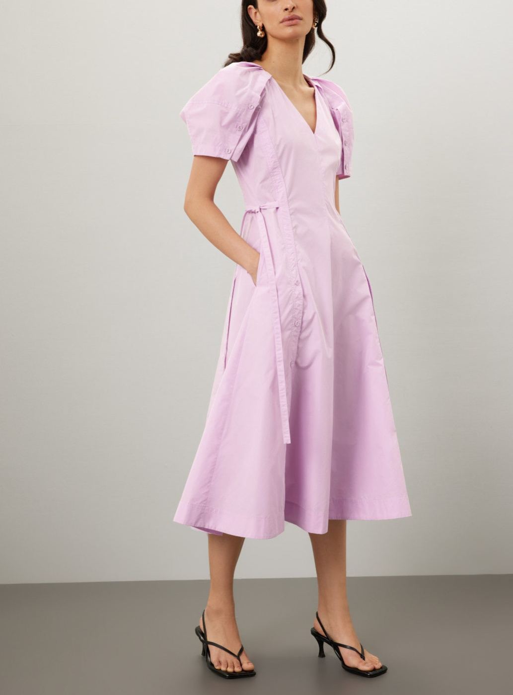 Puff Sleeve Midi Dress