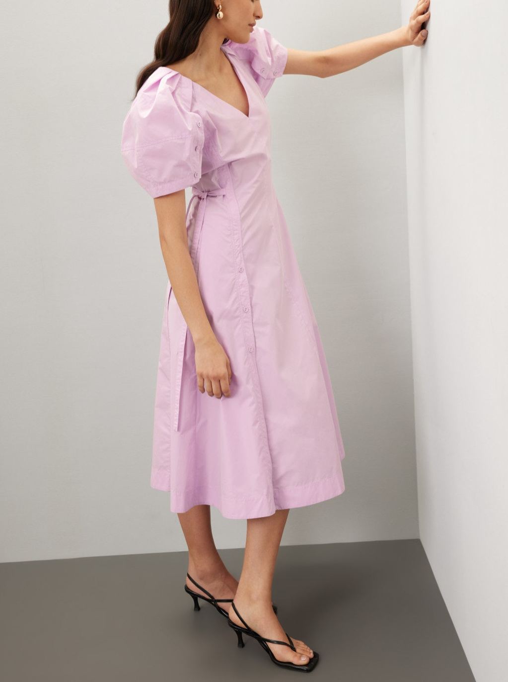 Puff Sleeve Midi Dress