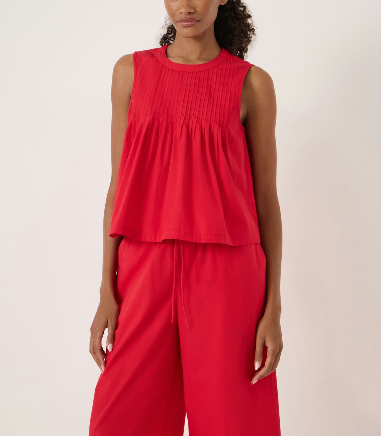 Arden Pin Tuck Detail Shell Top