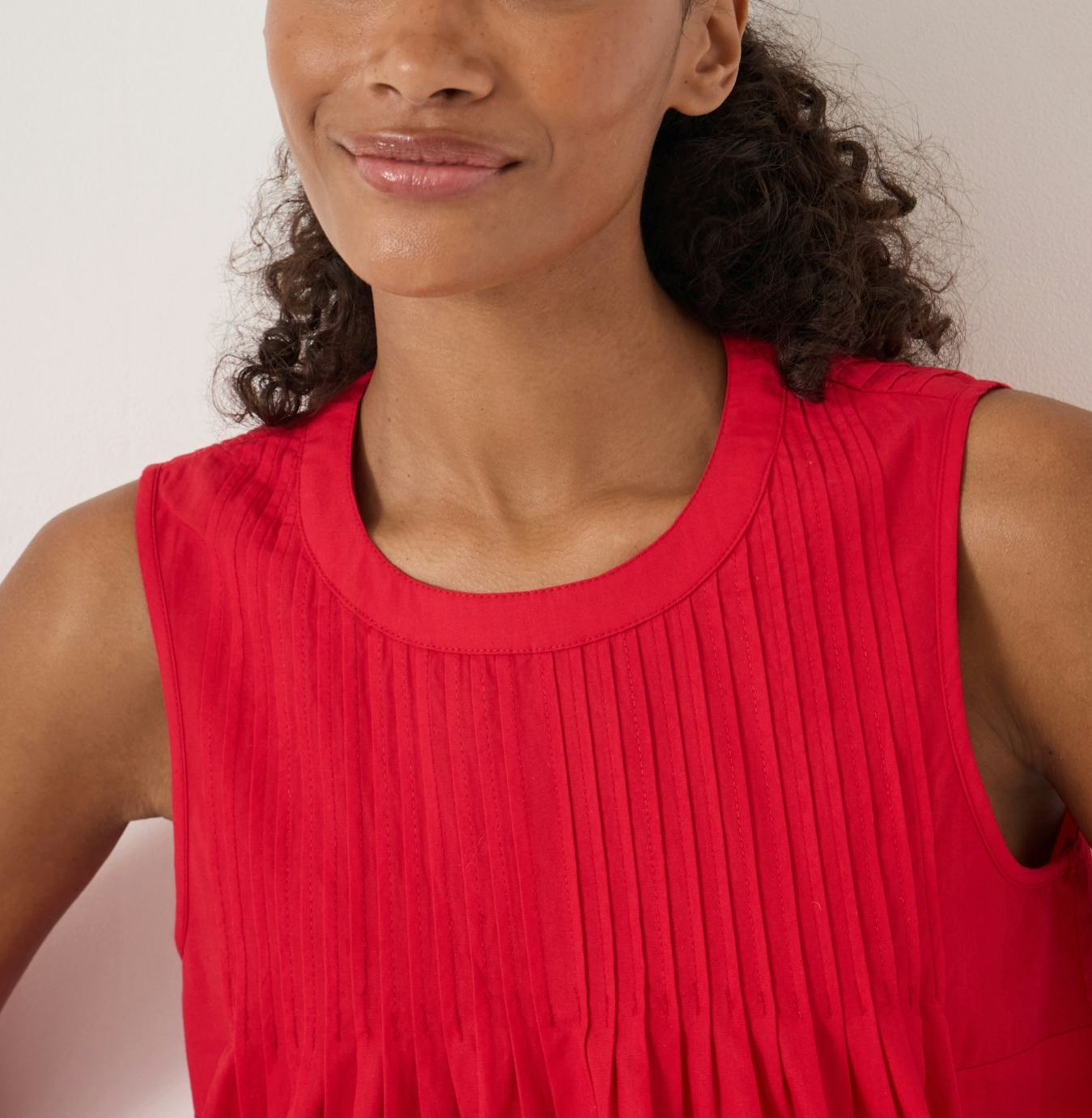 Arden Pin Tuck Detail Shell Top