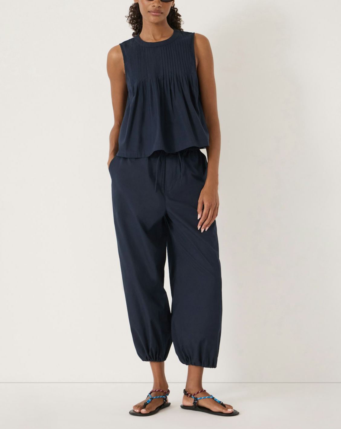 Arden Pin Tuck Detail Shell Top