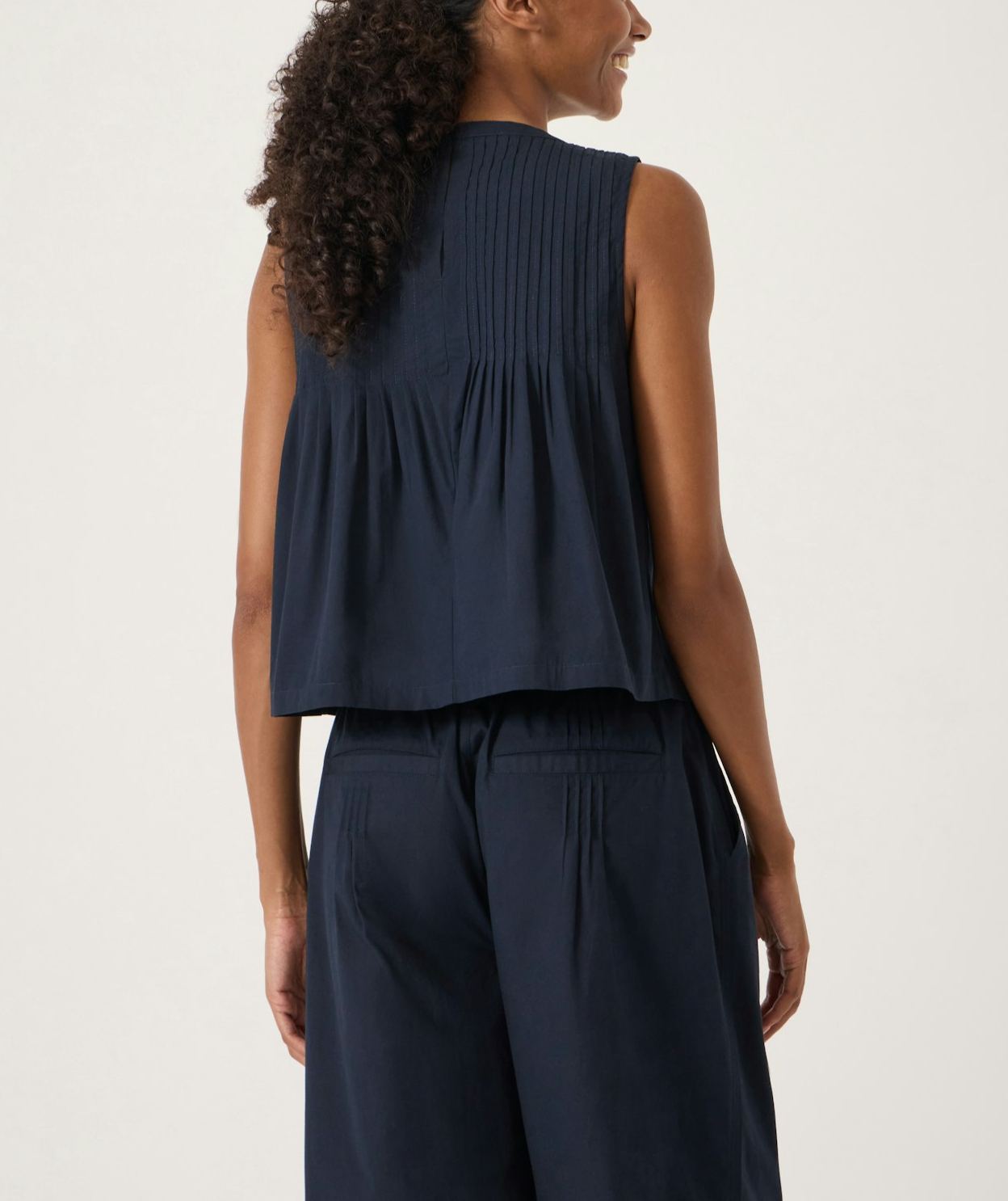 Arden Pin Tuck Detail Shell Top