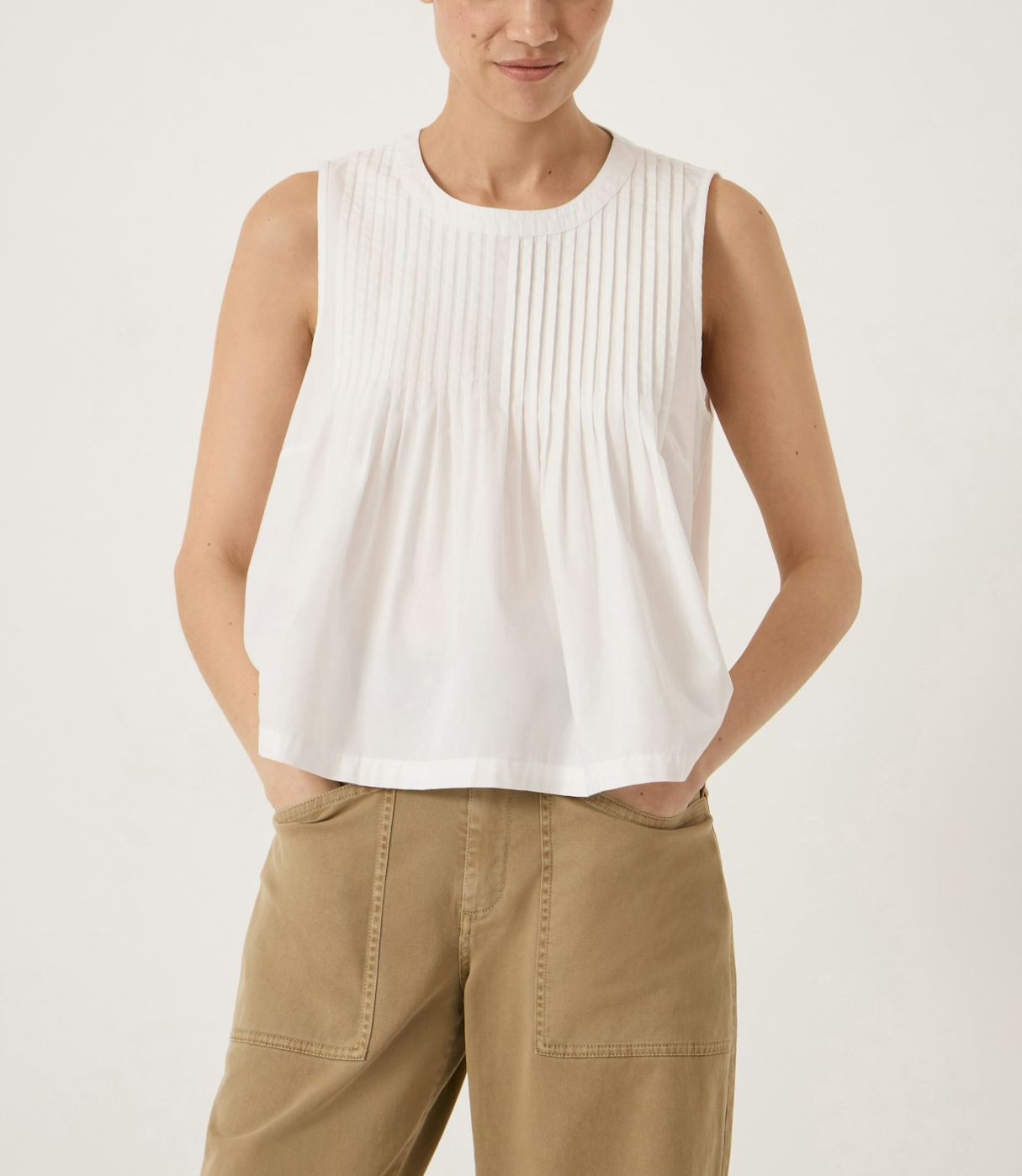 Arden Pin Tuck Detail Shell Top