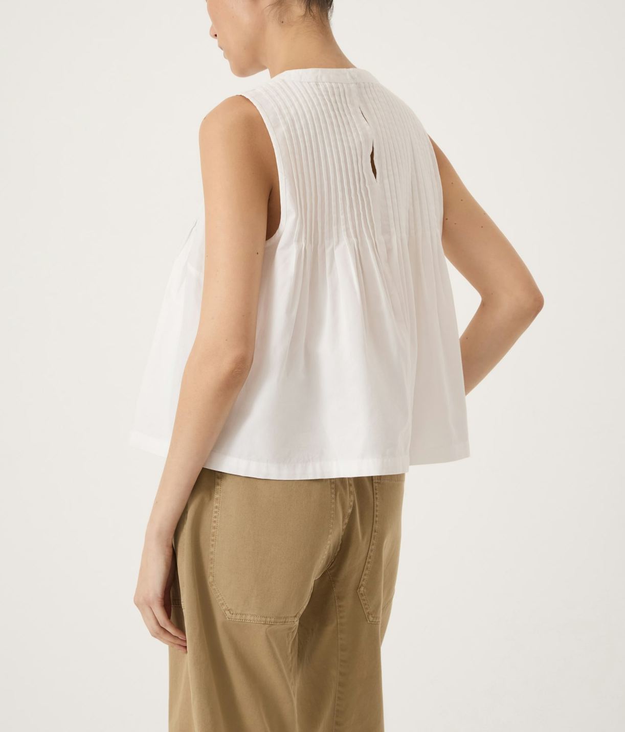 Arden Pin Tuck Detail Shell Top