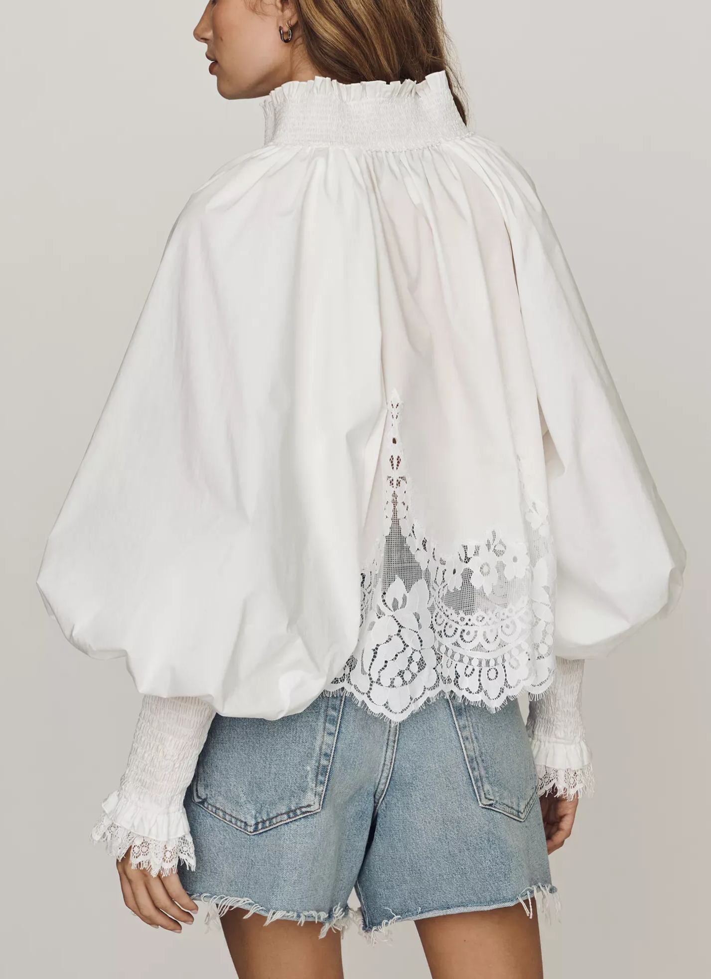 Mare Mare Lace Inset Long-Sleeve Blouse