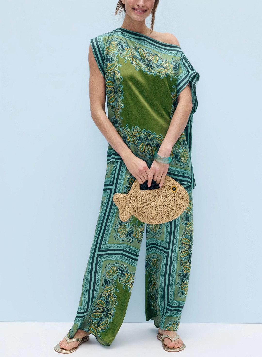 Lani Printed Asymmetrical Top