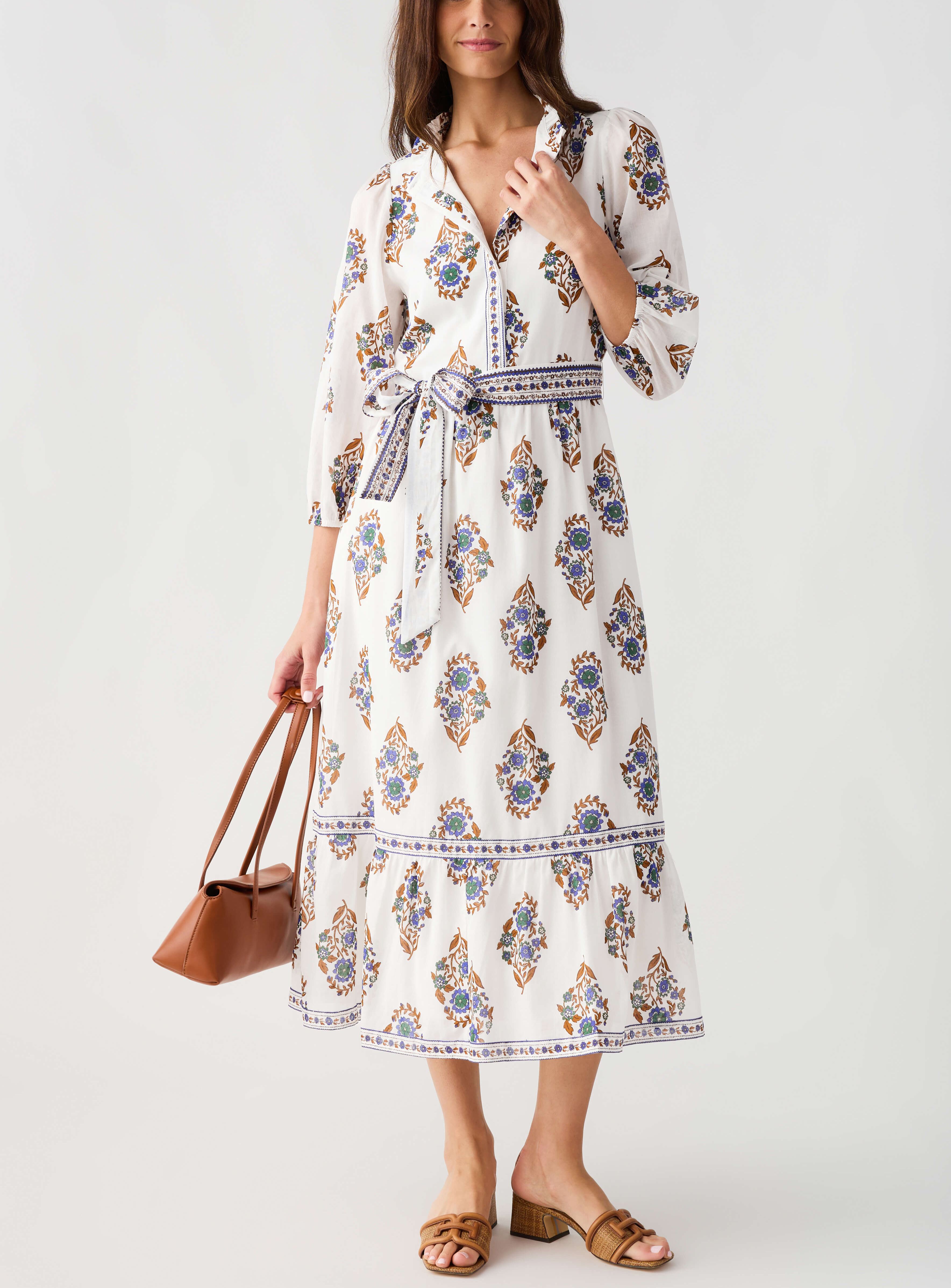 Floral Darny Long Sleeve Midi Dress