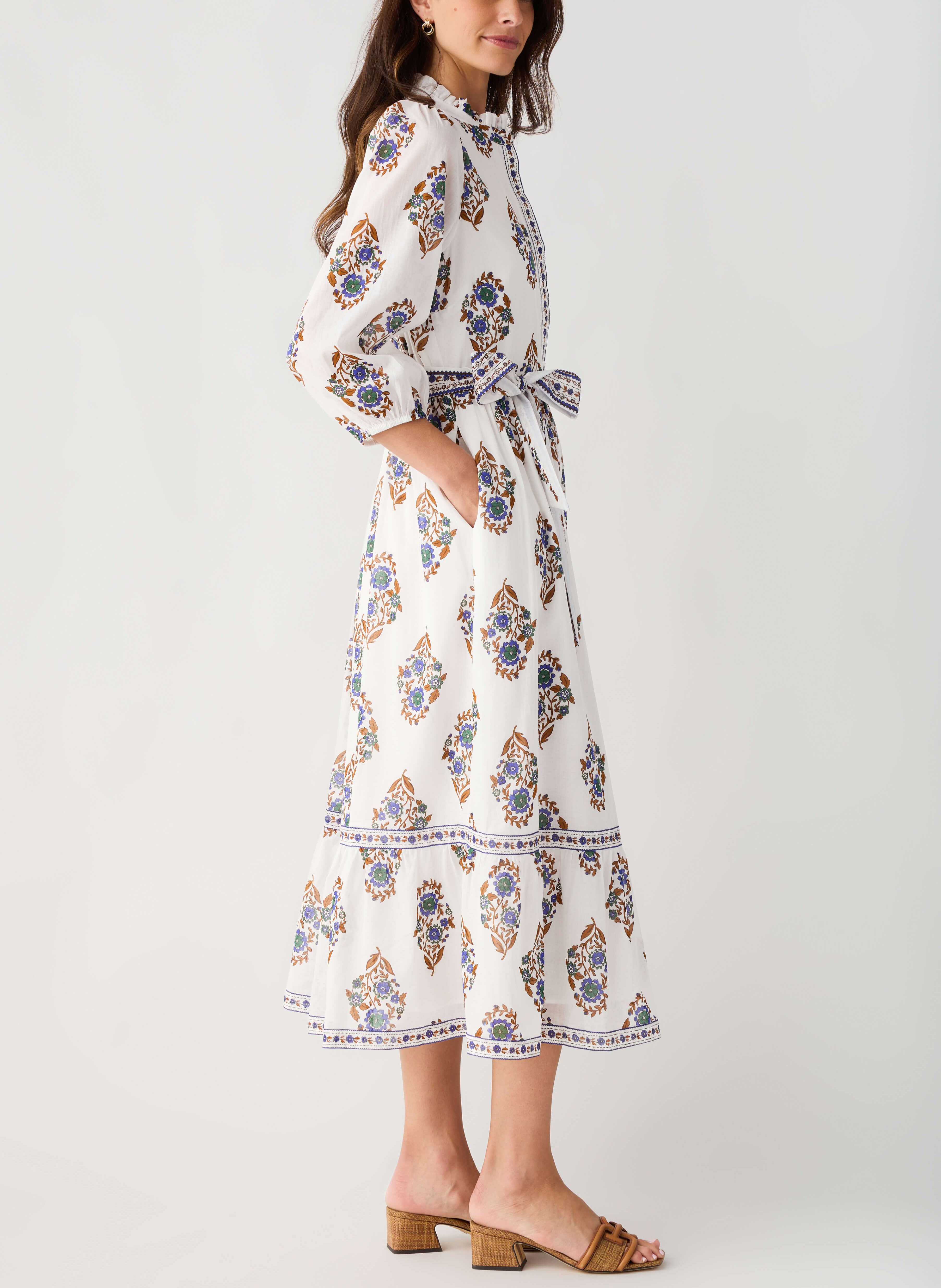 Floral Darny Long Sleeve Midi Dress