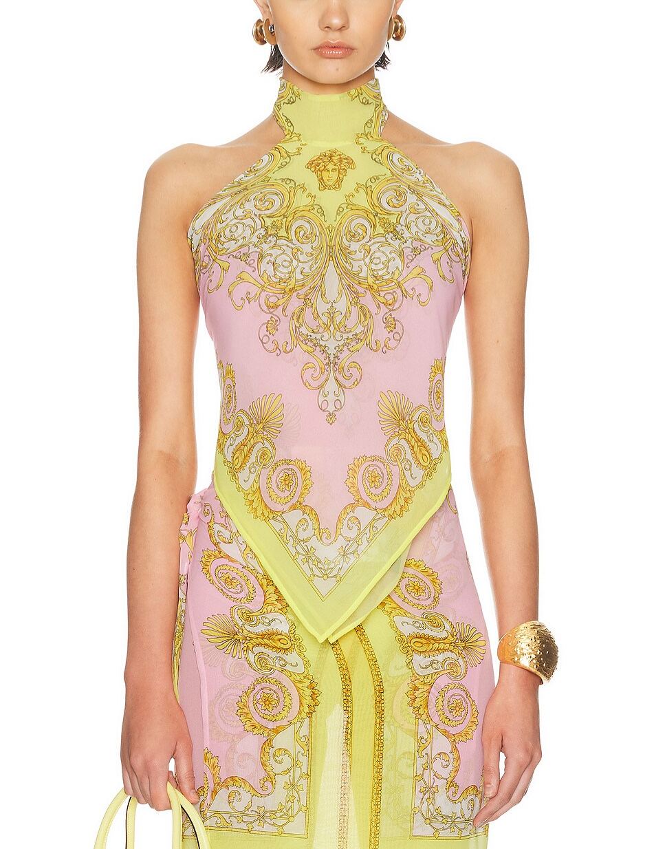 Printed Georgette Halterneck Top