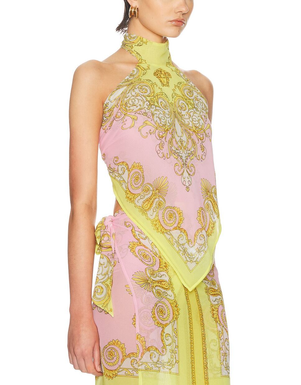 Printed Georgette Halterneck Top