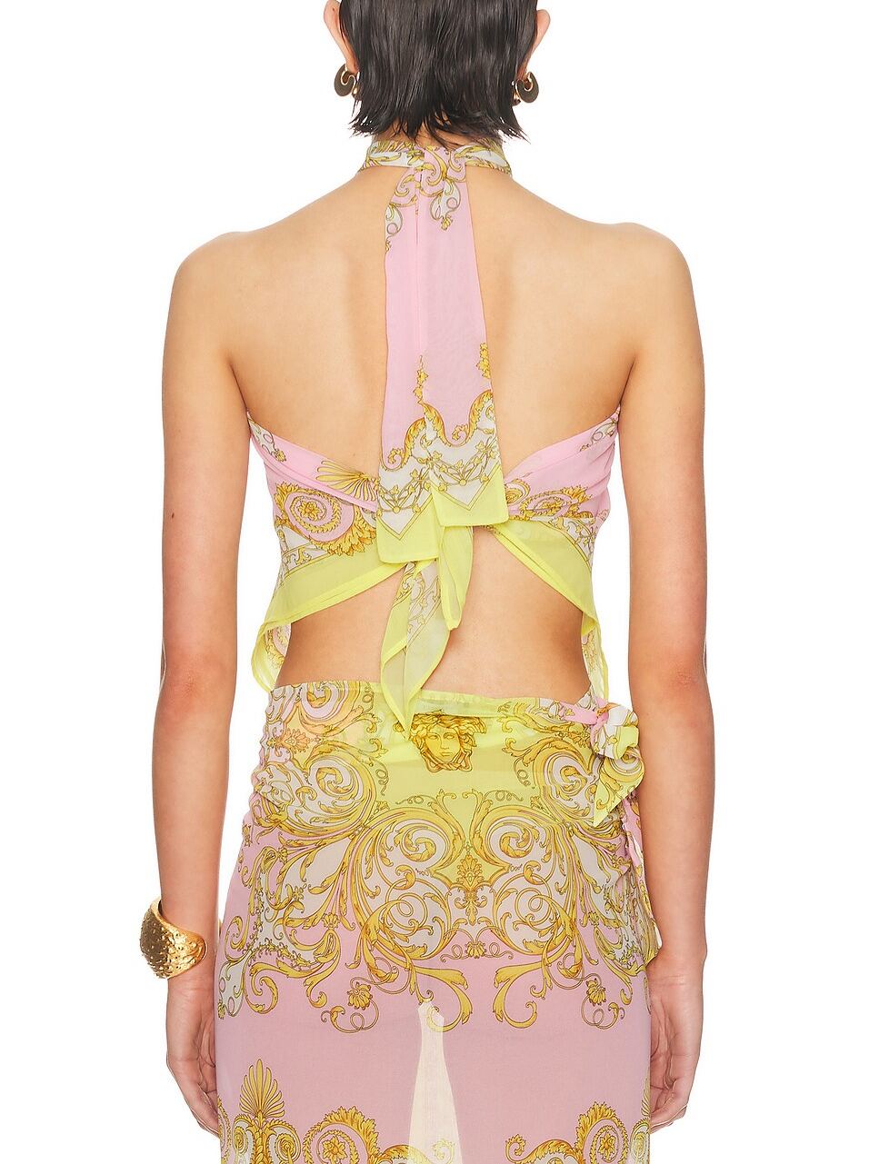 Printed Georgette Halterneck Top
