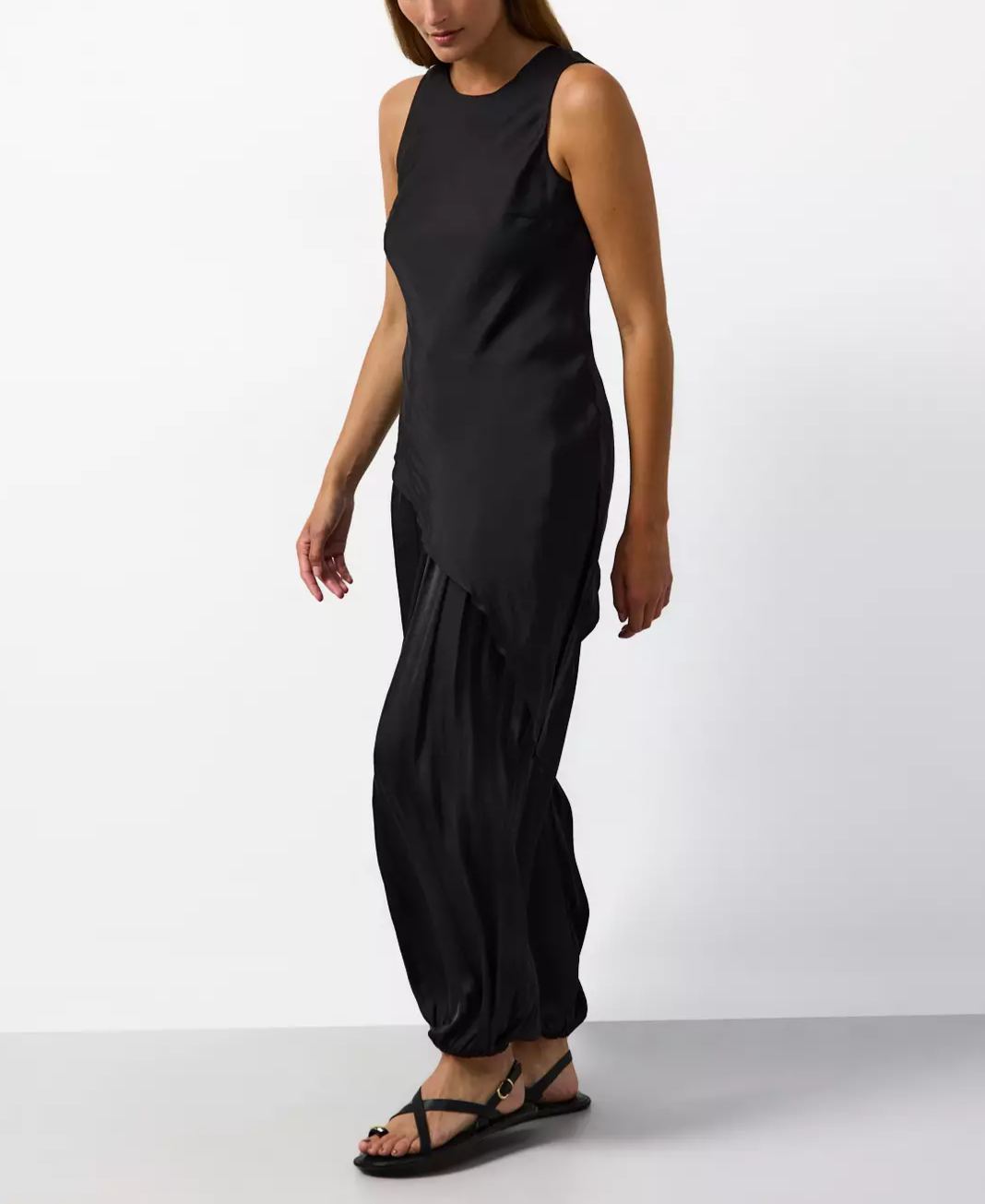 Satin Balloon Leg Trousers