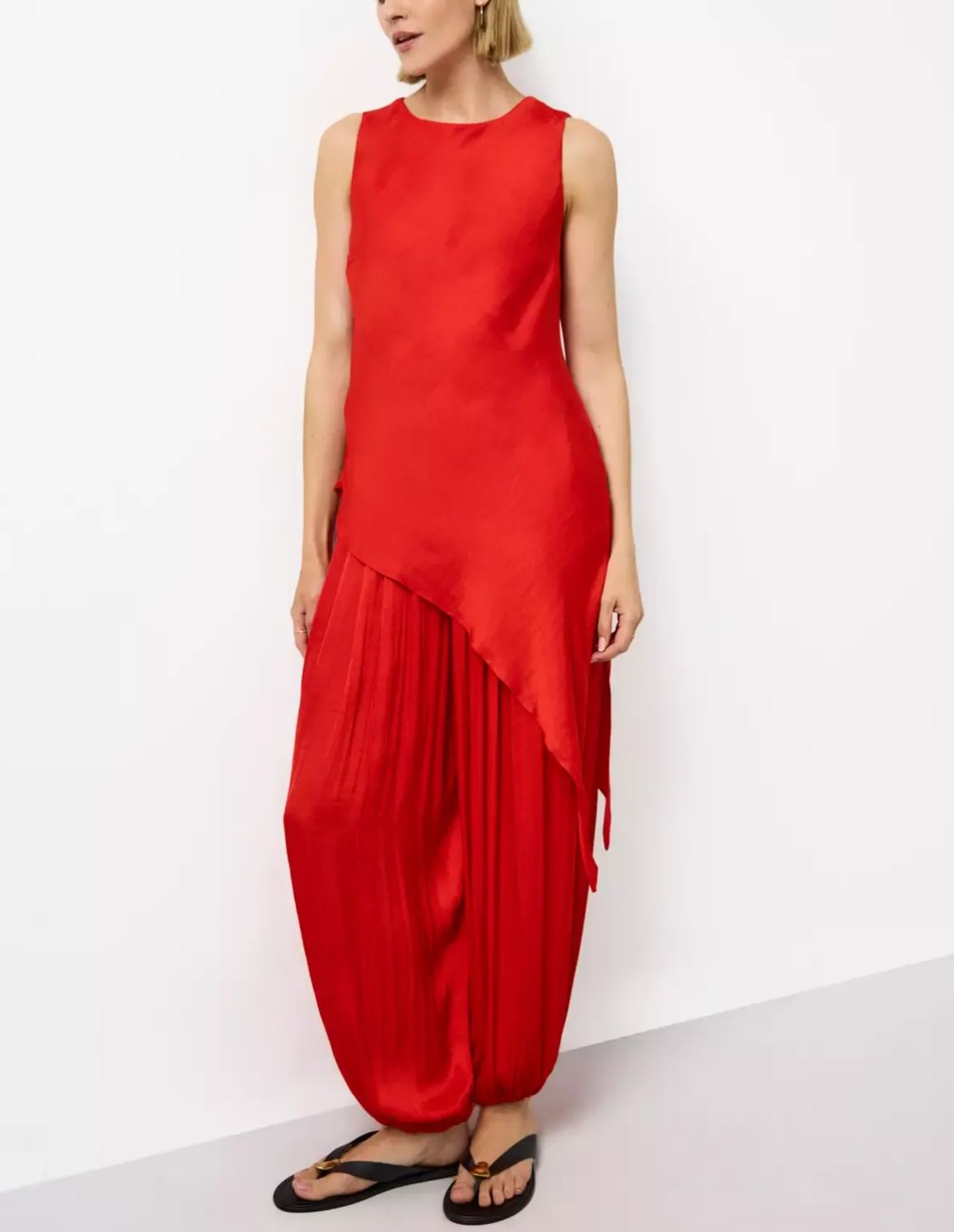 Satin Balloon Leg Trousers