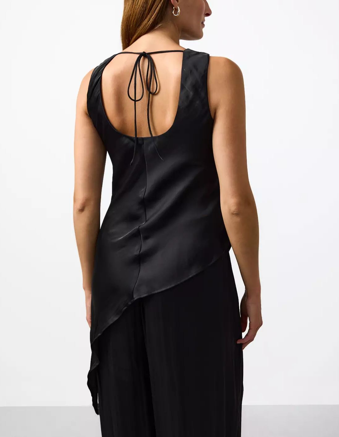 Satin Asymmetric Hem Top