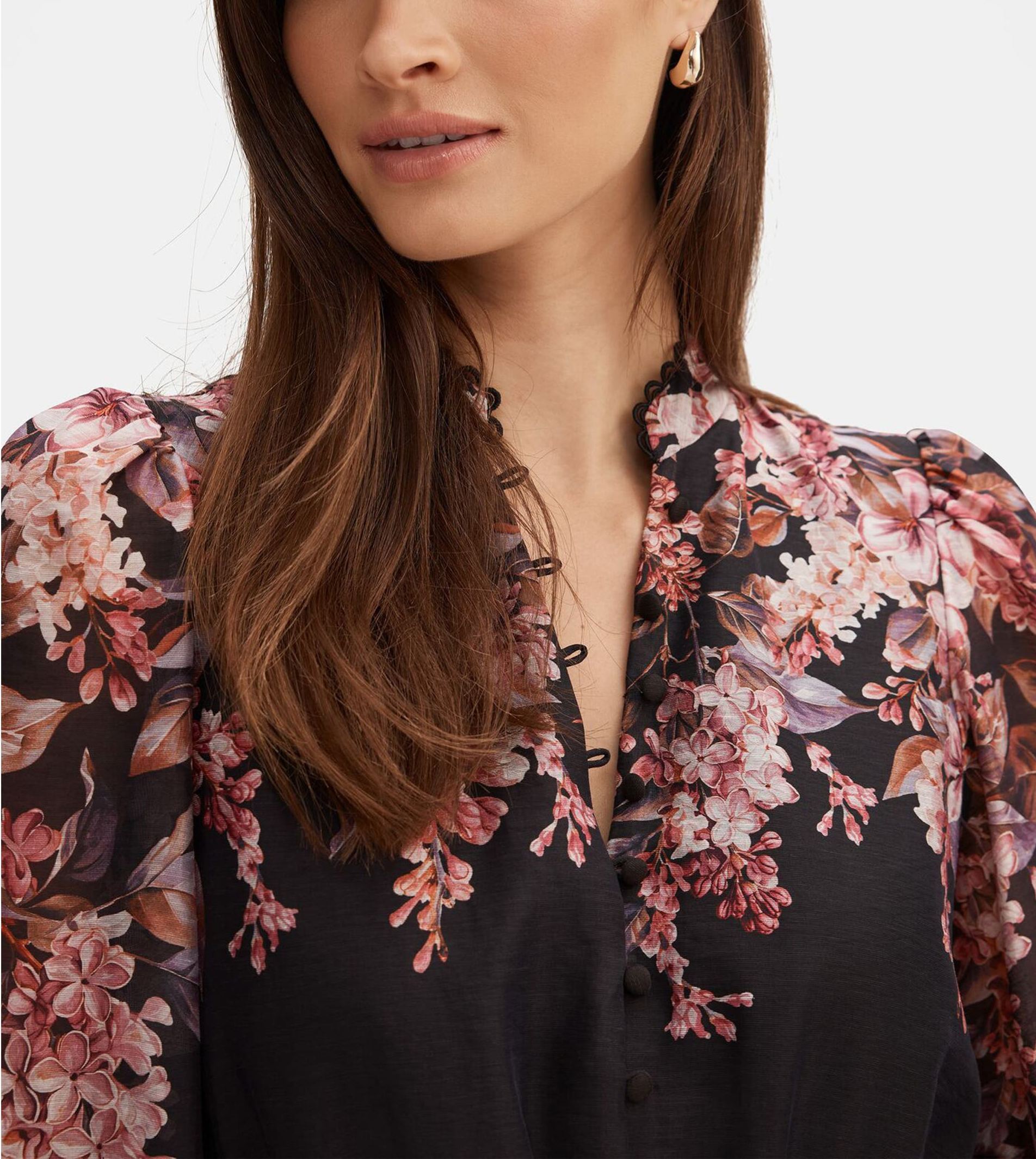 Floral Long Sleeve Midi Dress