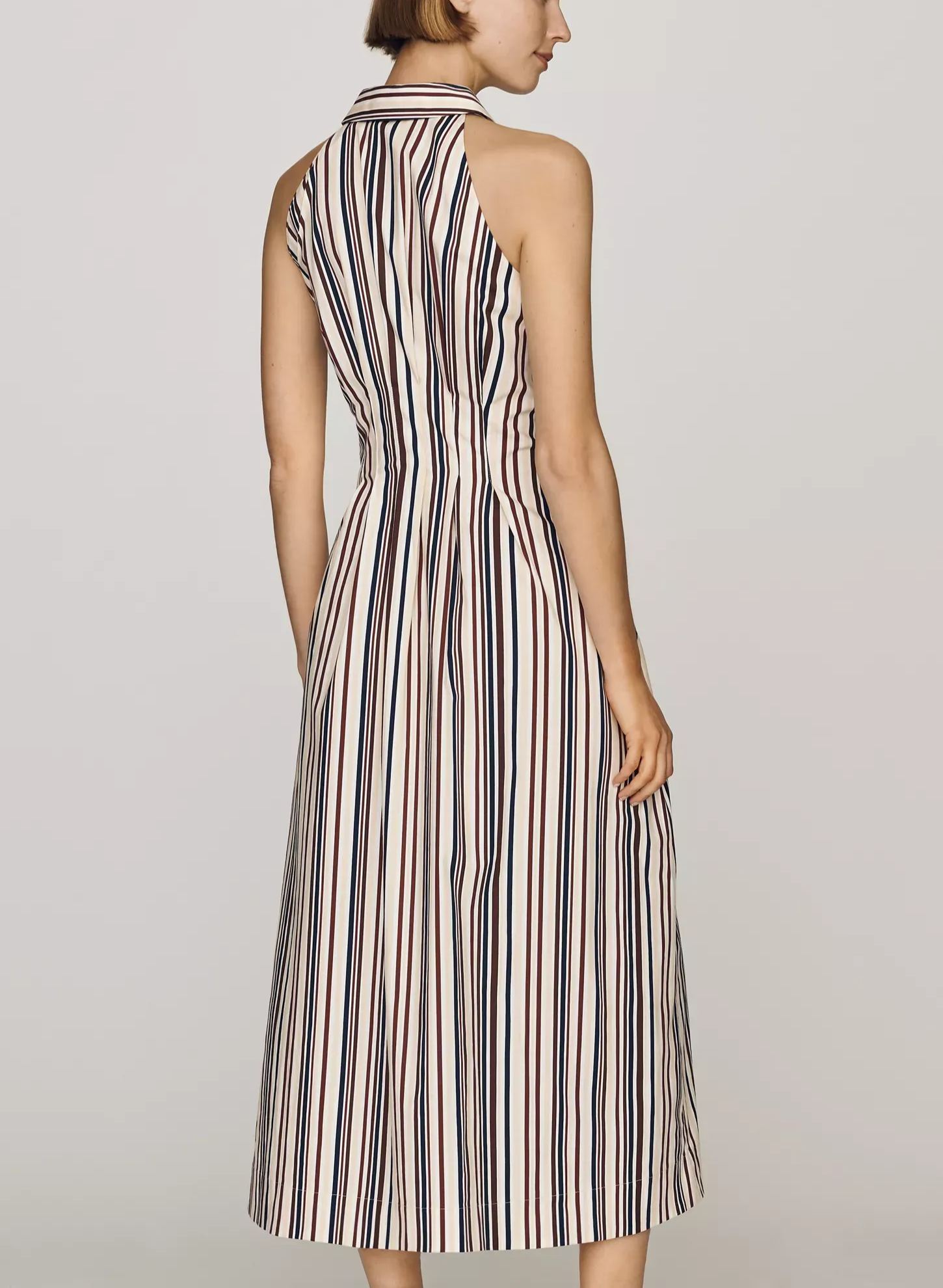 Tobie Striped Sleeveless Shirt Dress
