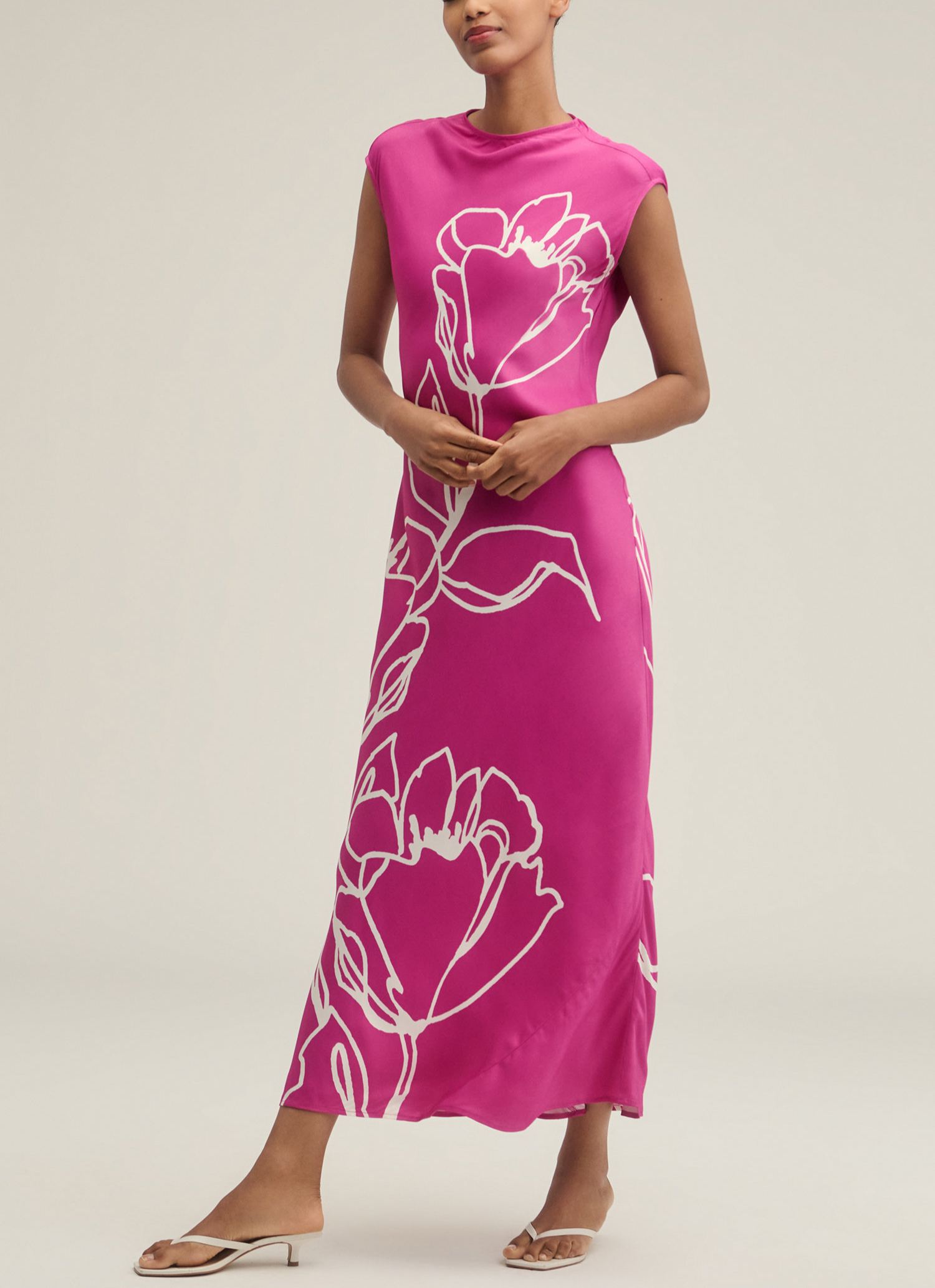 Charlette Mock-Neck Midi Slip Dress