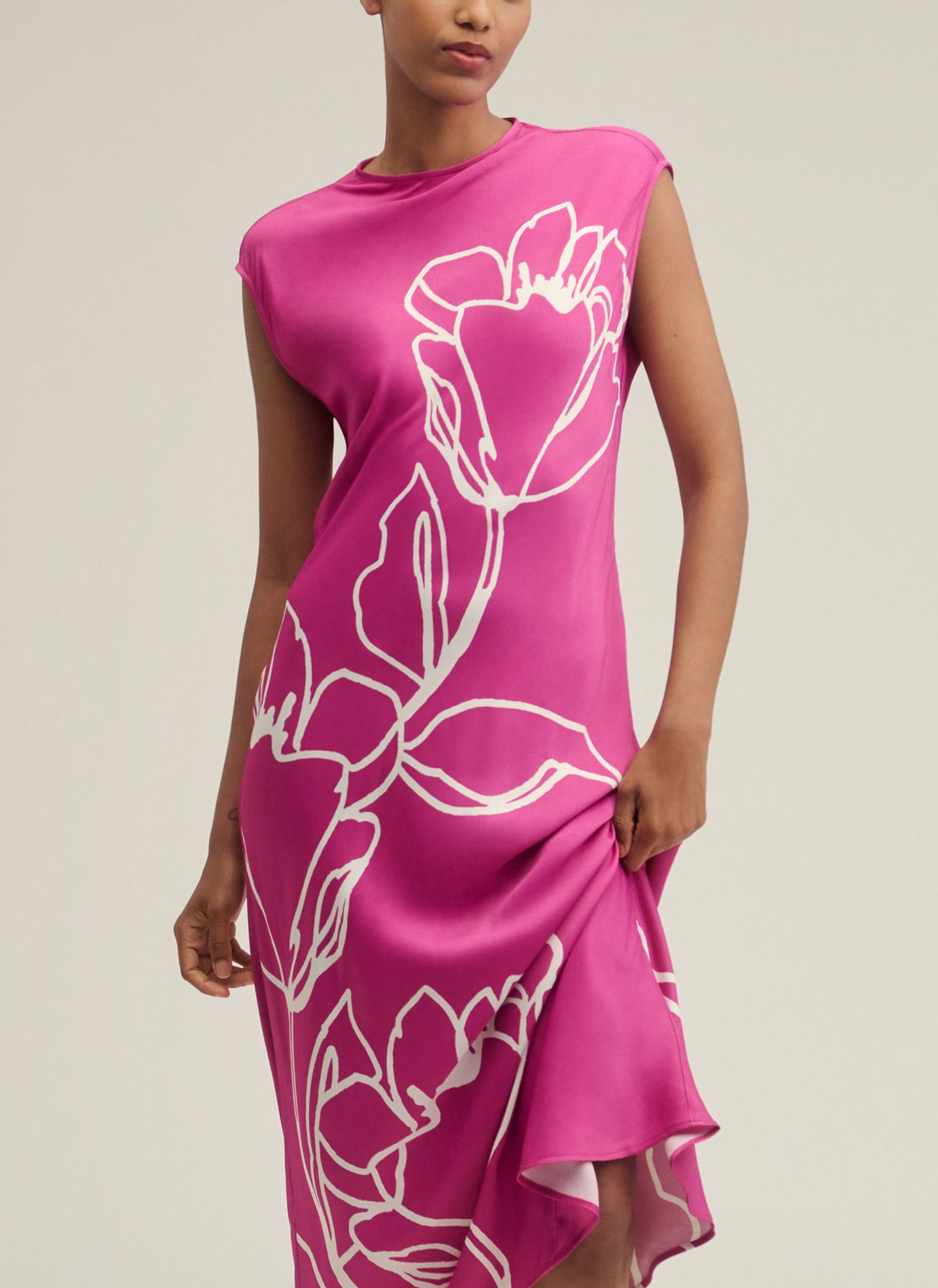 Charlette Mock-Neck Midi Slip Dress