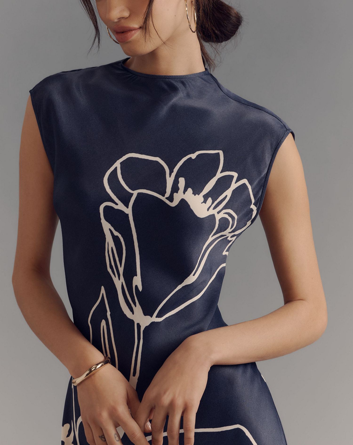 Charlette Mock-Neck Midi Slip Dress