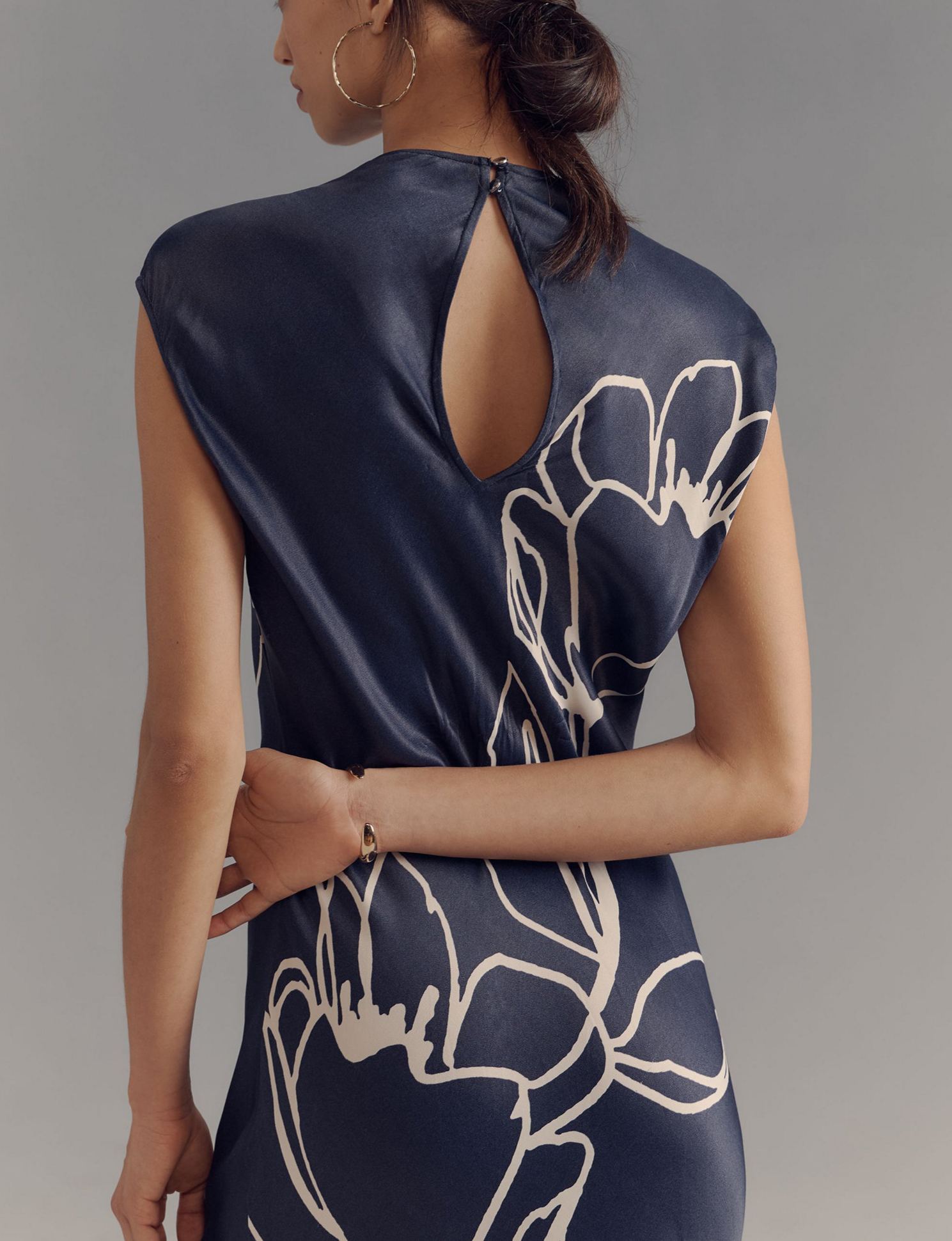 Charlette Mock-Neck Midi Slip Dress