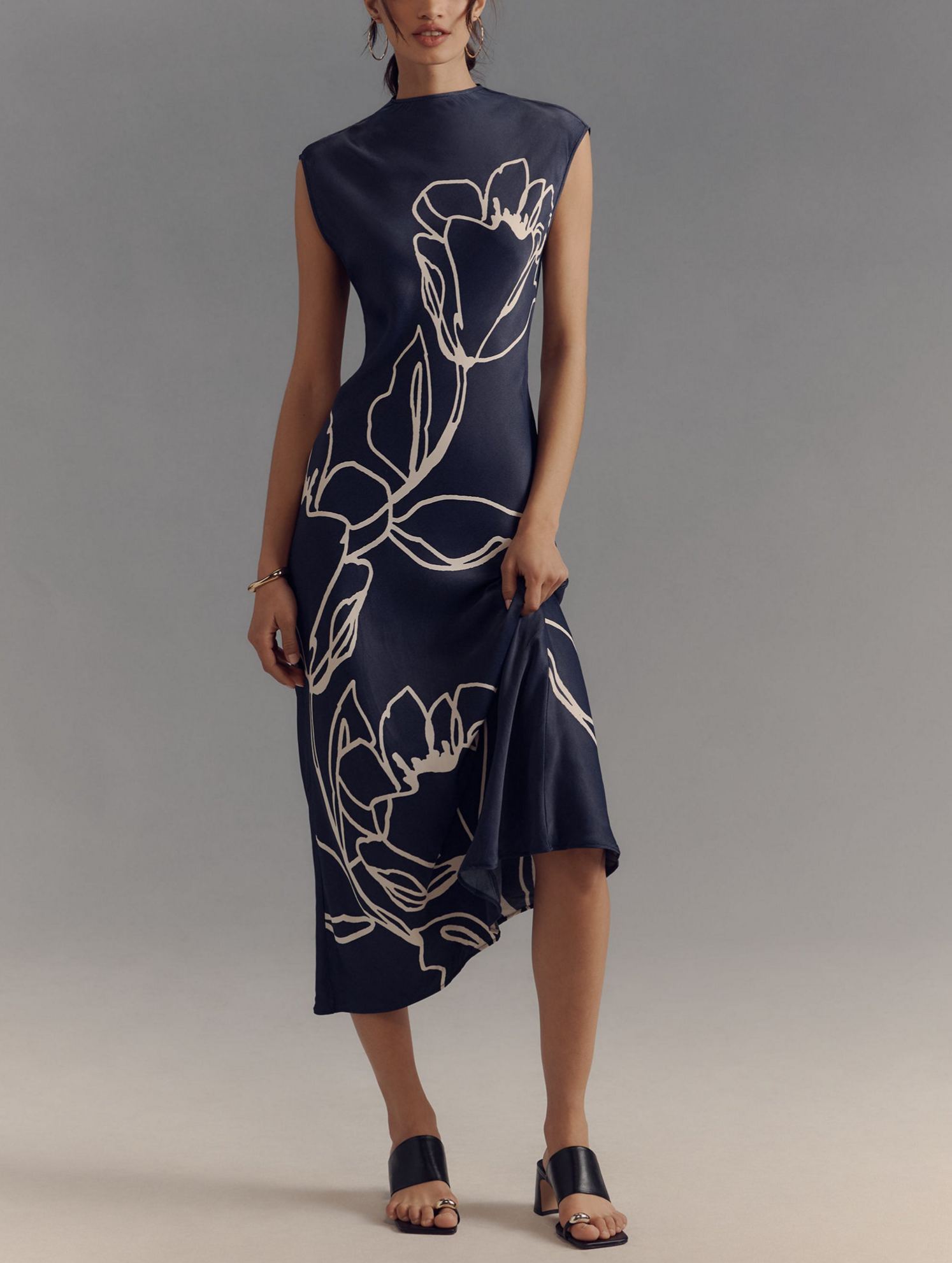 Charlette Mock-Neck Midi Slip Dress