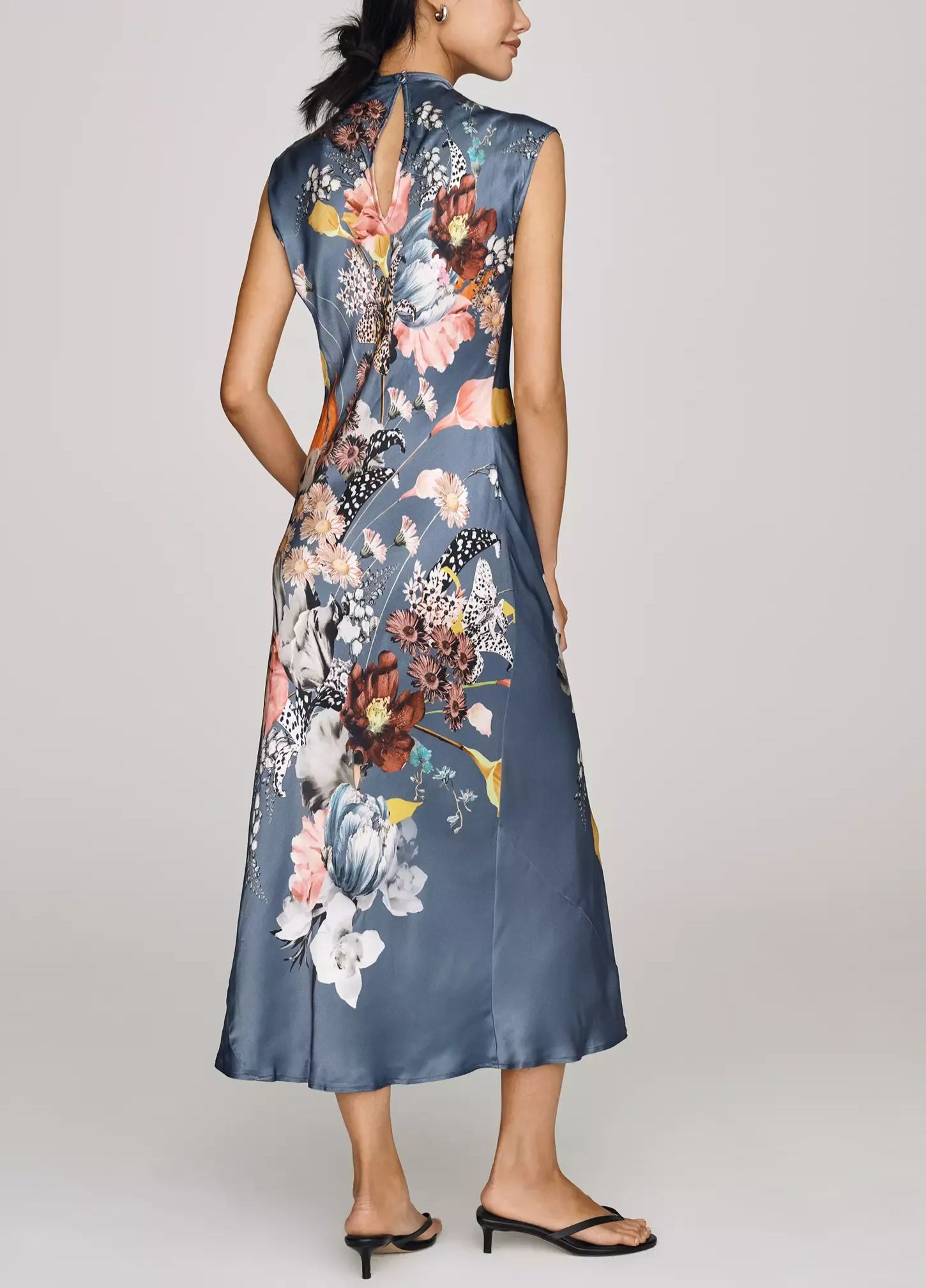 Charlette Mock-Neck Midi Slip Dress