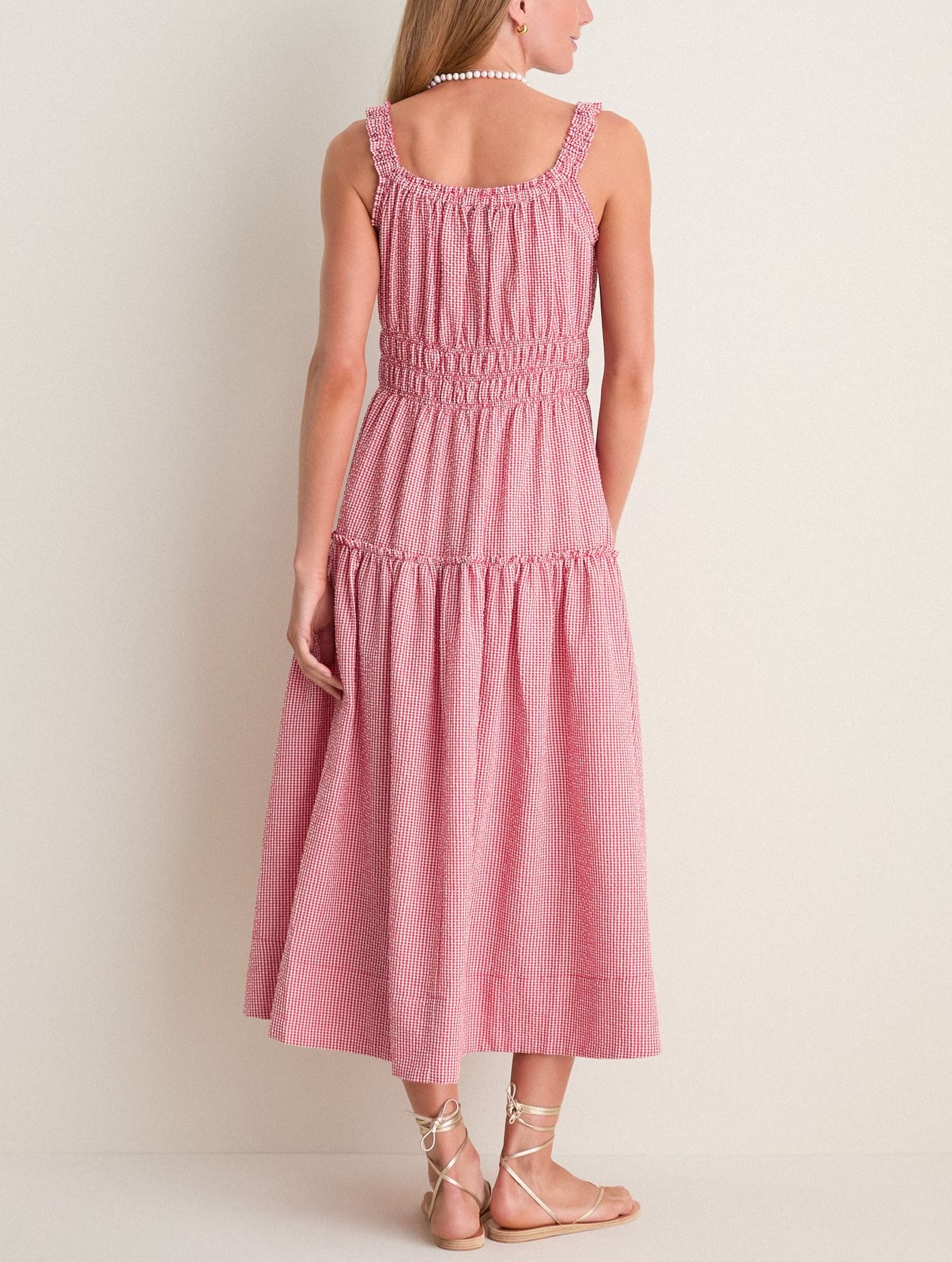 Blue and White Gingham Seersucker Landis Dress